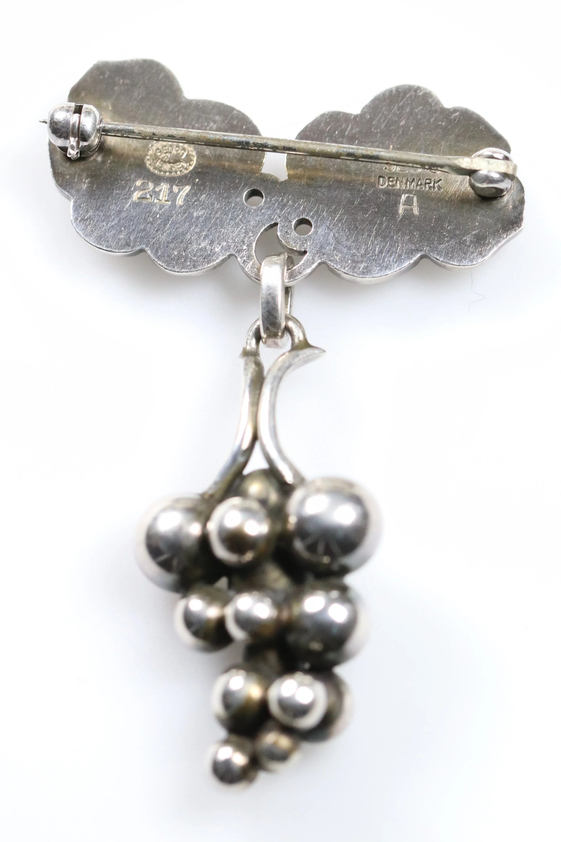 SOLD OUT: Vintage Georg Jensen Jewelry | Grape Bunch Brooch 217A Denmark - Carmel Fine Silver Jewelry
