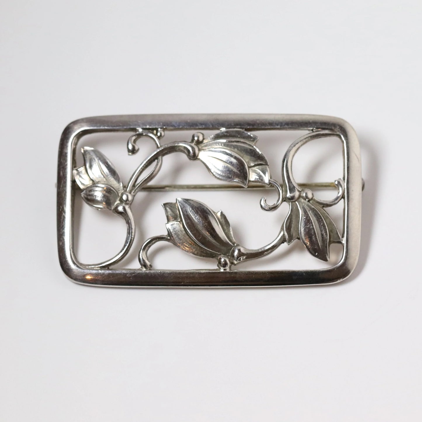 SOLD OUT: Vintage Georg Jensen Jewelry | Harald Nielsen Floral Brooch 295 Denmark - Carmel Fine Silver Jewelry