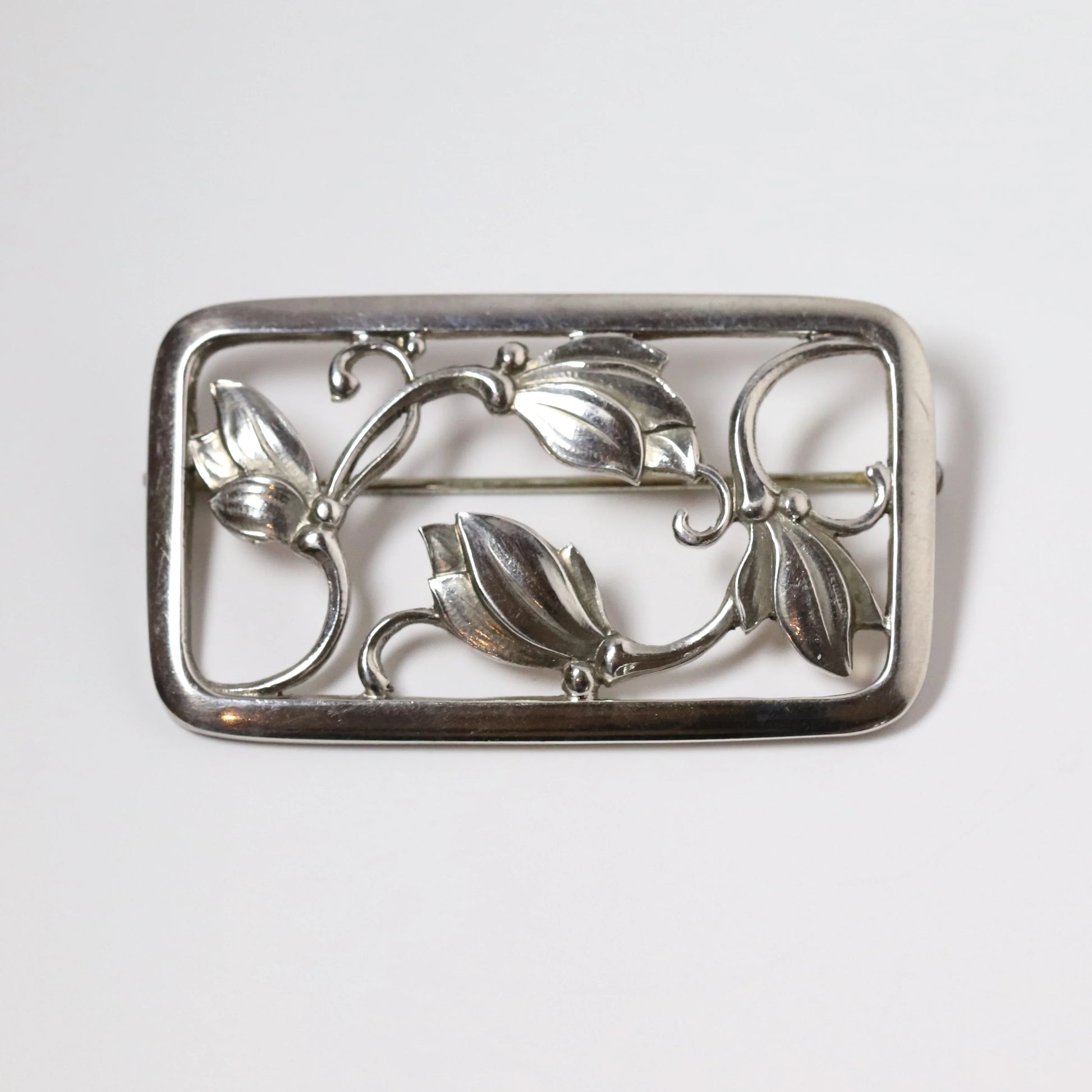SOLD OUT: Vintage Georg Jensen Jewelry | Harald Nielsen Floral Brooch 295 Denmark - Carmel Fine Silver Jewelry