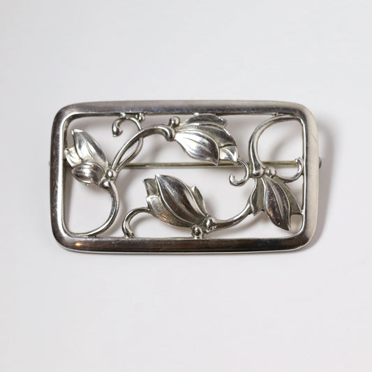 SOLD OUT: Vintage Georg Jensen Jewelry | Harald Nielsen Floral Brooch 295 Denmark - Carmel Fine Silver Jewelry