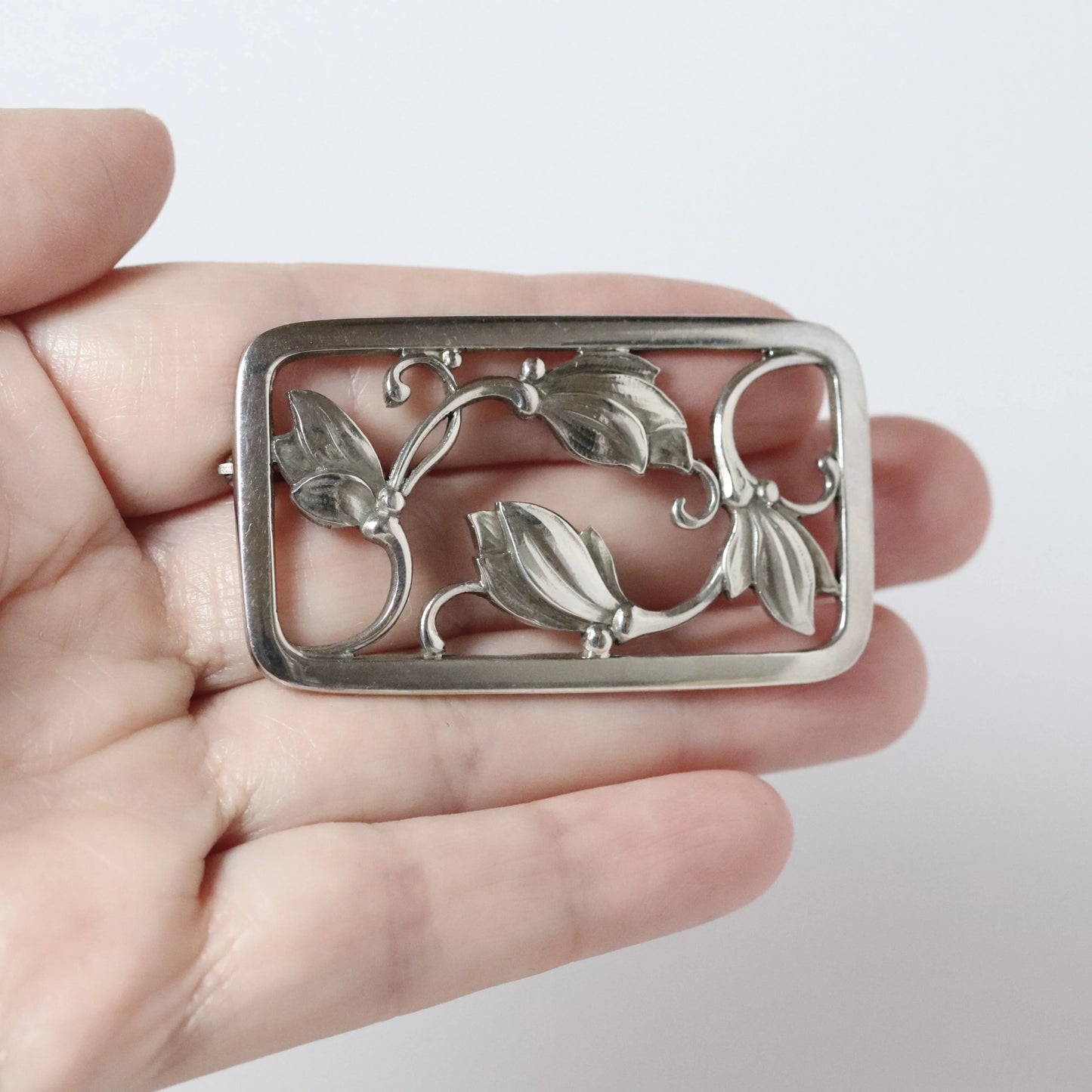 SOLD OUT: Vintage Georg Jensen Jewelry | Harald Nielsen Floral Brooch 295 Denmark - Carmel Fine Silver Jewelry