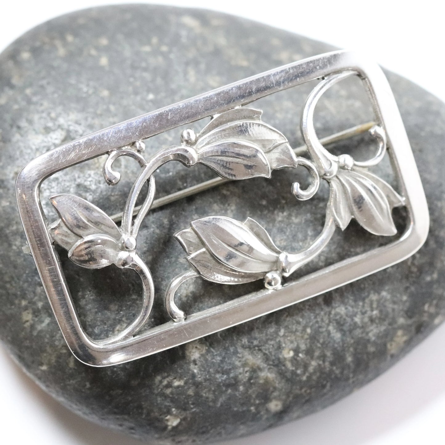 SOLD OUT: Vintage Georg Jensen Jewelry | Harald Nielsen Floral Brooch 295 Denmark - Carmel Fine Silver Jewelry