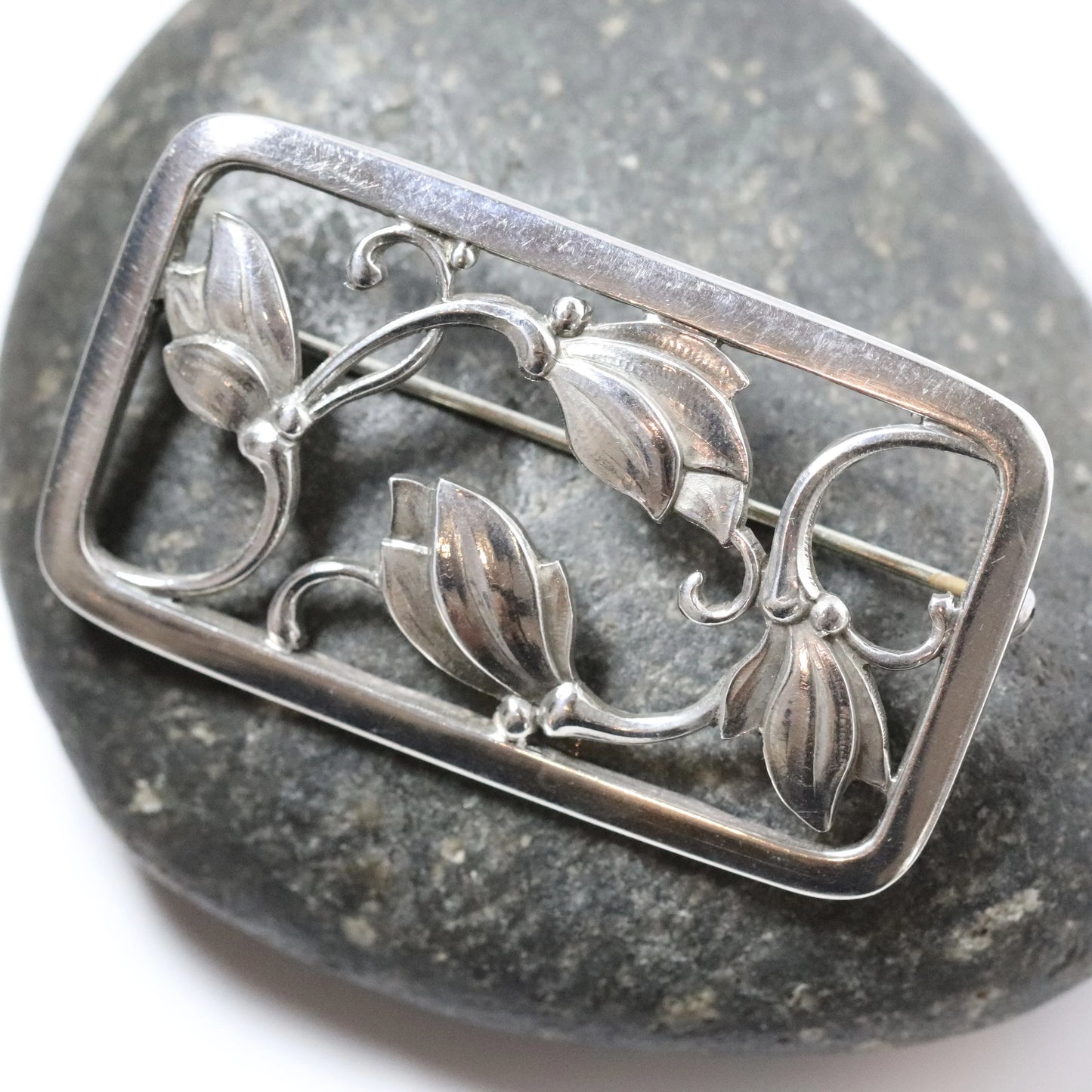 SOLD OUT: Vintage Georg Jensen Jewelry | Harald Nielsen Floral Brooch 295 Denmark - Carmel Fine Silver Jewelry