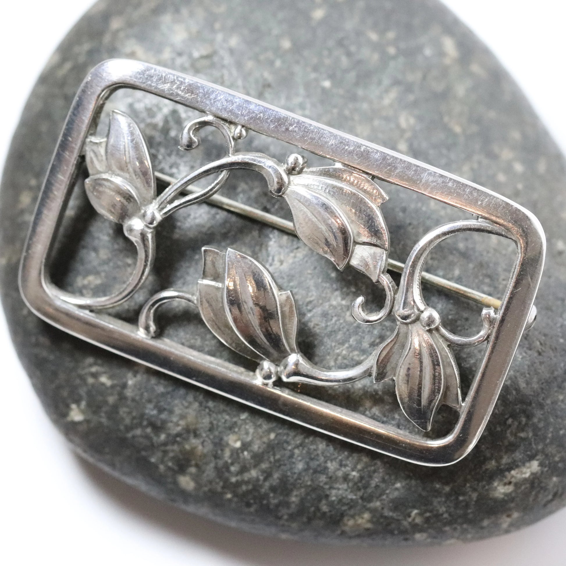 SOLD OUT: Vintage Georg Jensen Jewelry | Harald Nielsen Floral Brooch 295 Denmark - Carmel Fine Silver Jewelry