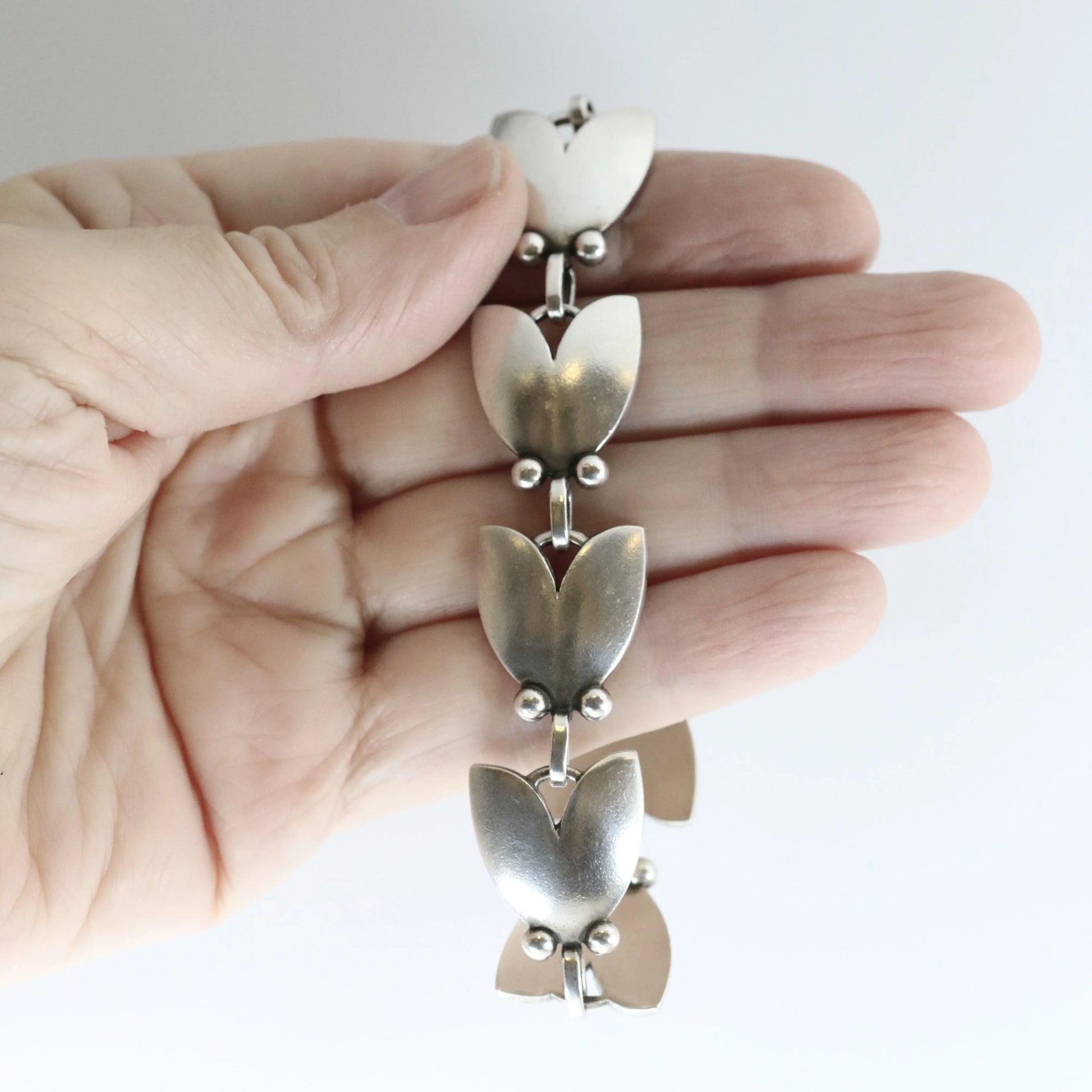 SOLD OUT: Vintage Georg Jensen Jewelry | Harald Nielsen Tulip Bracelet 93 - Carmel Fine Silver Jewelry