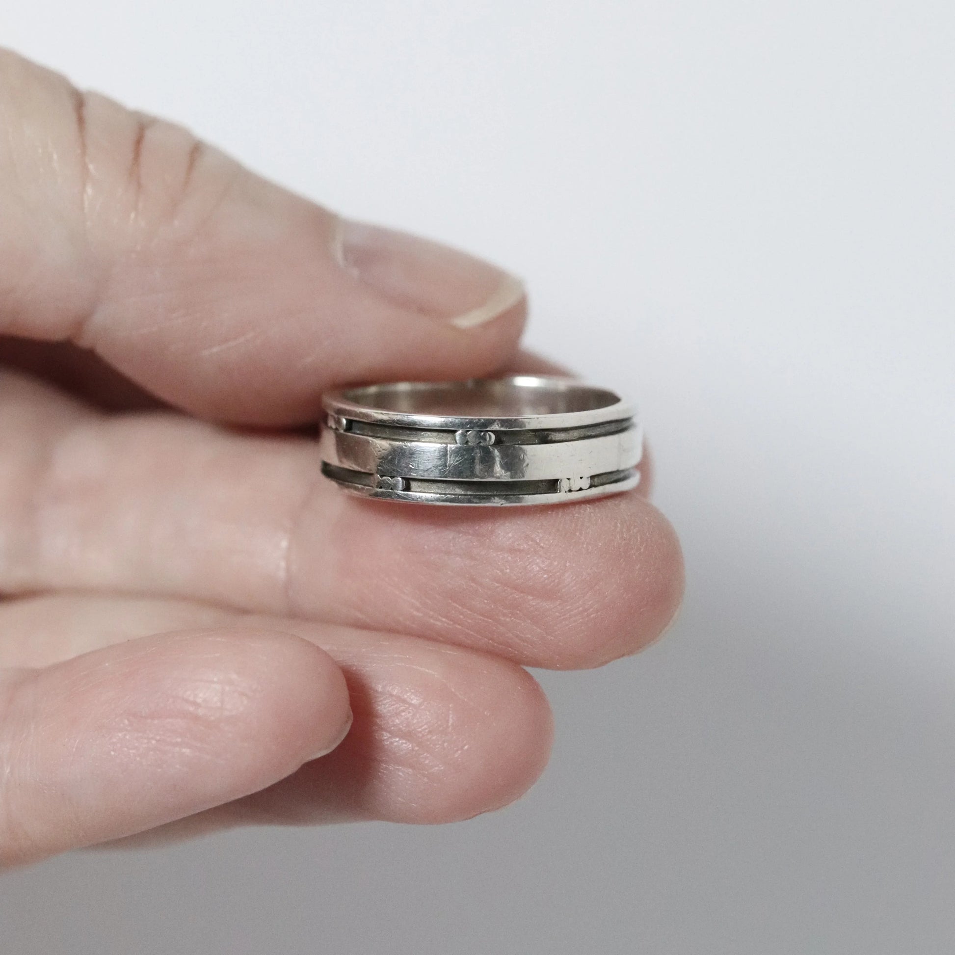 SOLD OUT: Vintage Georg Jensen Jewelry | Henry Pilstrup Modernist Groove Band Ring 60D Denmark - Carmel Fine Silver Jewelry