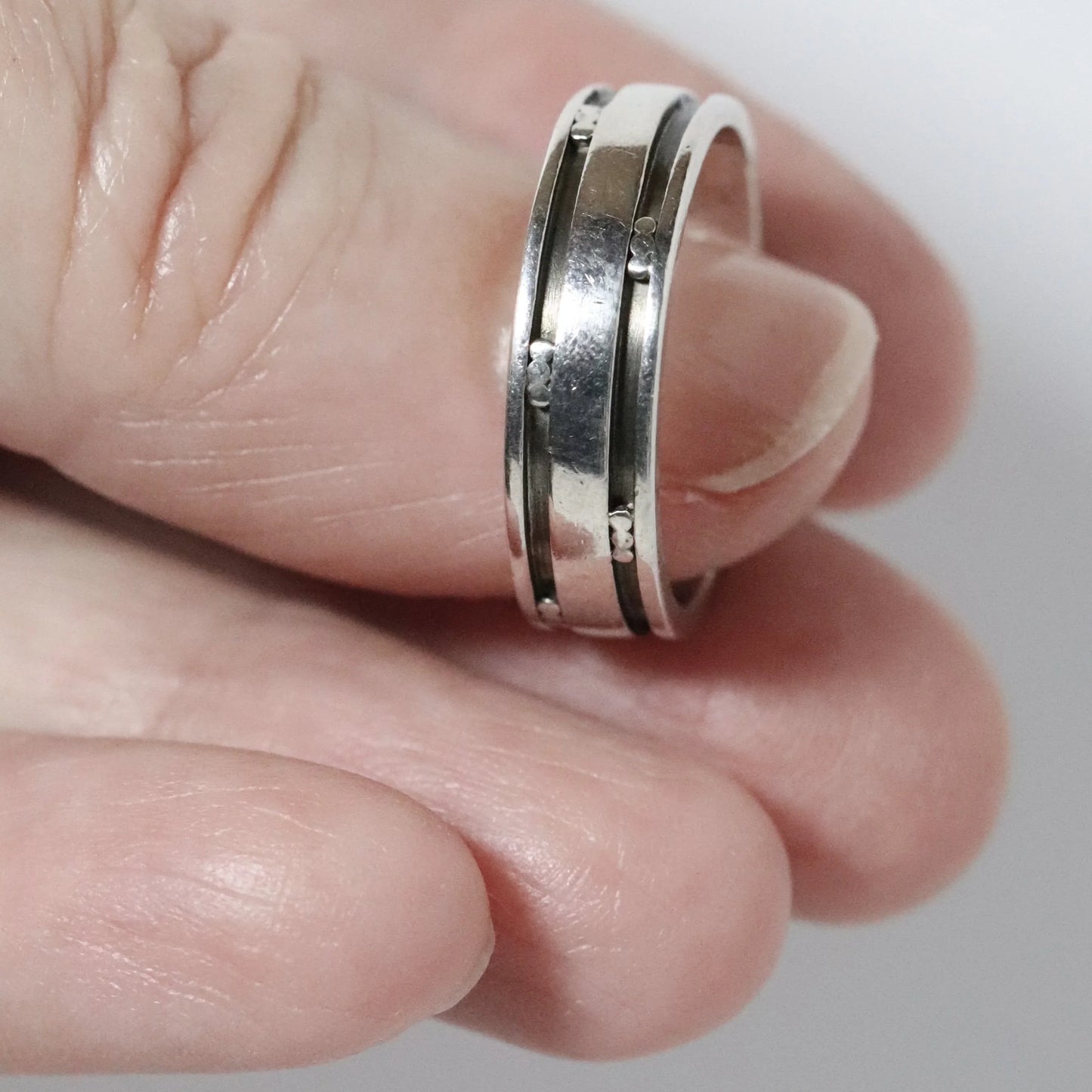 SOLD OUT: Vintage Georg Jensen Jewelry | Henry Pilstrup Modernist Groove Band Ring 60D Denmark - Carmel Fine Silver Jewelry