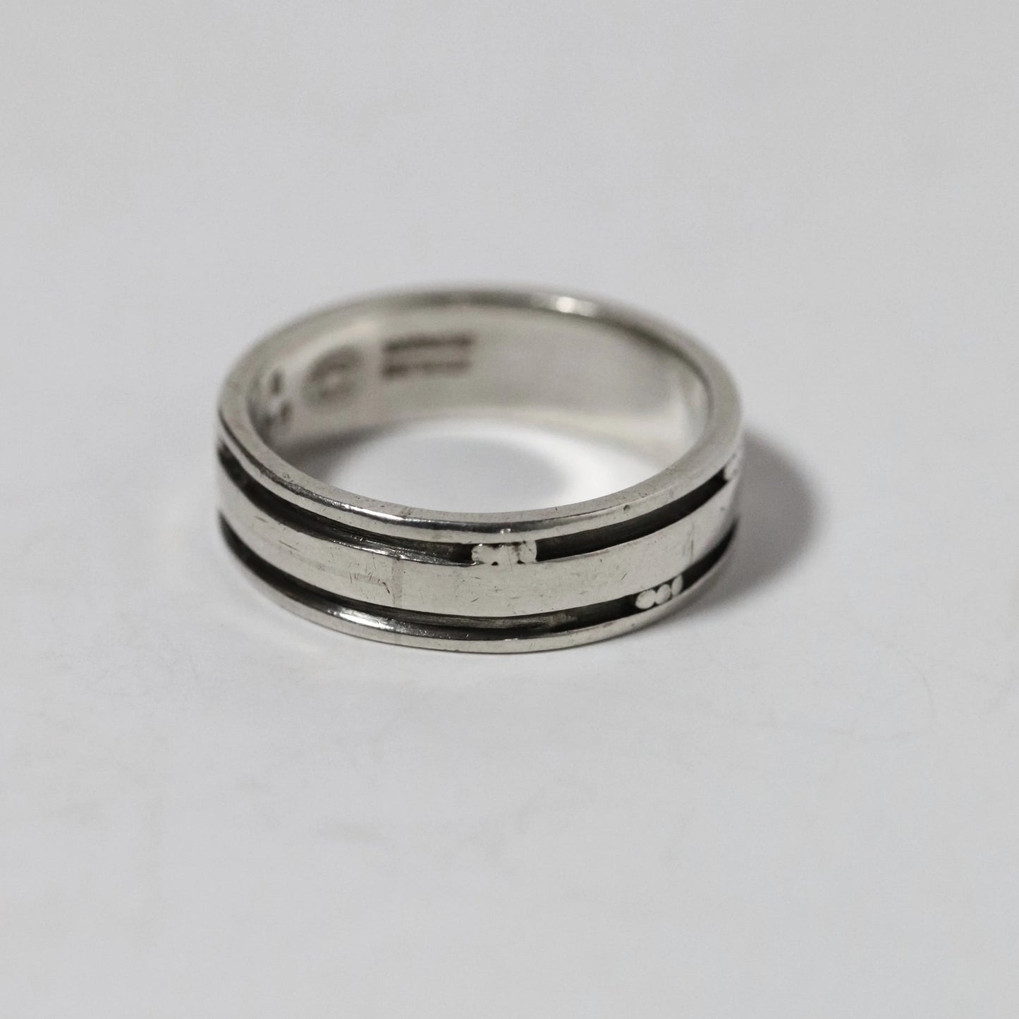 SOLD OUT: Vintage Georg Jensen Jewelry | Henry Pilstrup Modernist Groove Band Ring 60D Denmark - Carmel Fine Silver Jewelry