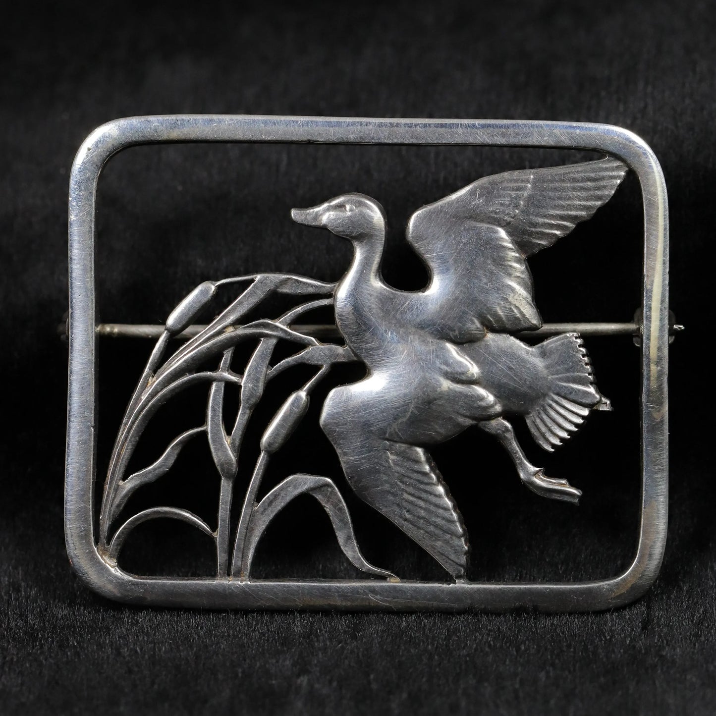 SOLD OUT: Vintage Georg Jensen Jewelry | Hugo Liisberg Flying Duck Brooch 300 Denmark - Carmel Fine Silver Jewelry