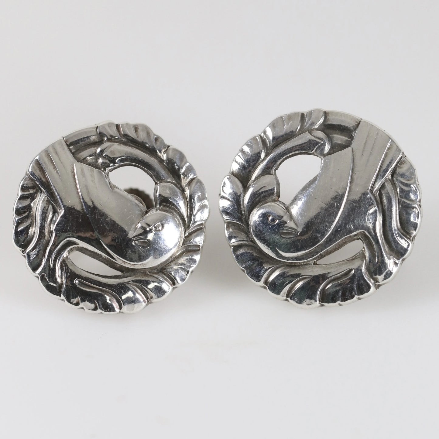 SOLD OUT: Vintage Georg Jensen Jewelry | Kristian Mohl-Hansen Dove Earrings 66 Denmark - Carmel Fine Silver Jewelry