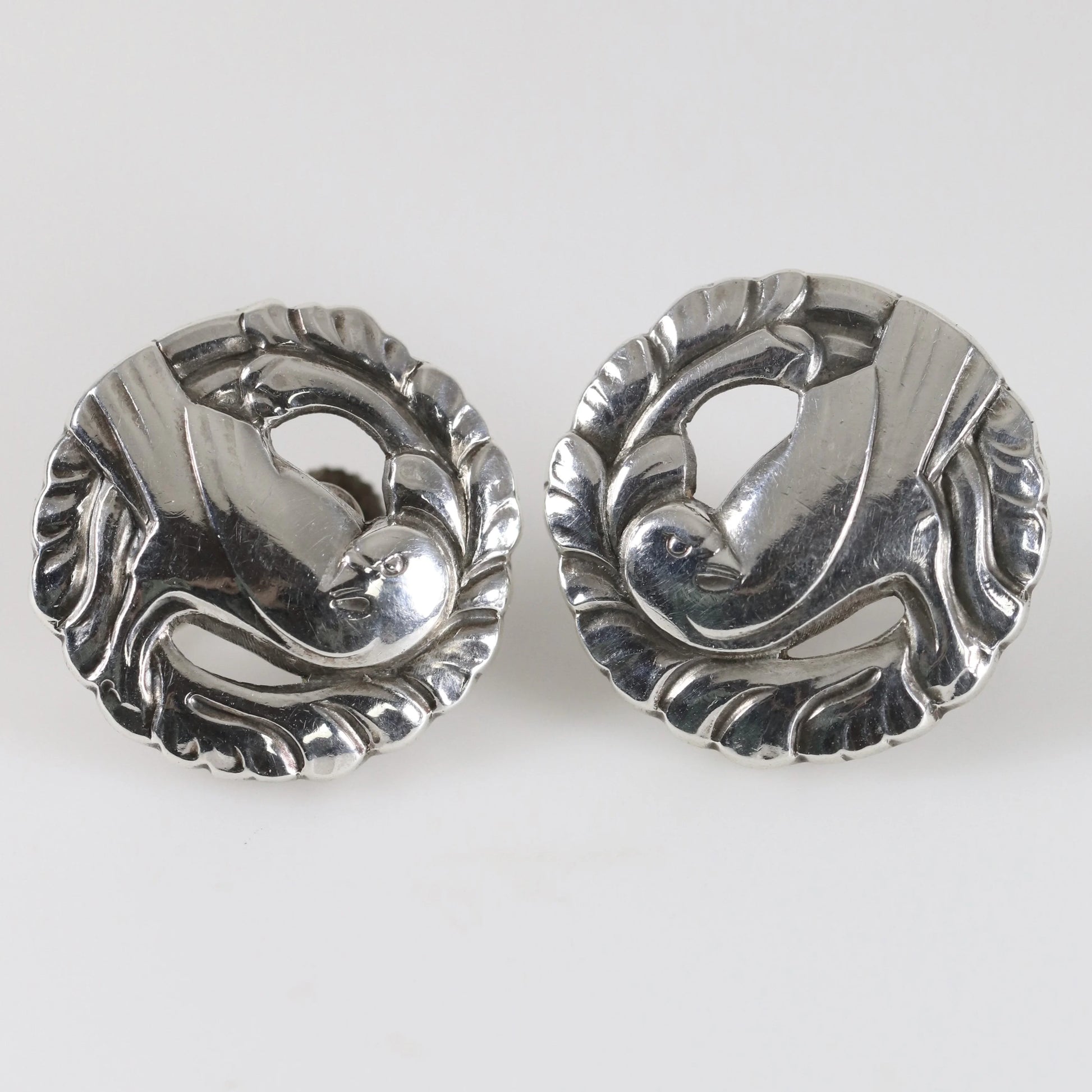 SOLD OUT: Vintage Georg Jensen Jewelry | Kristian Mohl-Hansen Dove Earrings 66 Denmark - Carmel Fine Silver Jewelry