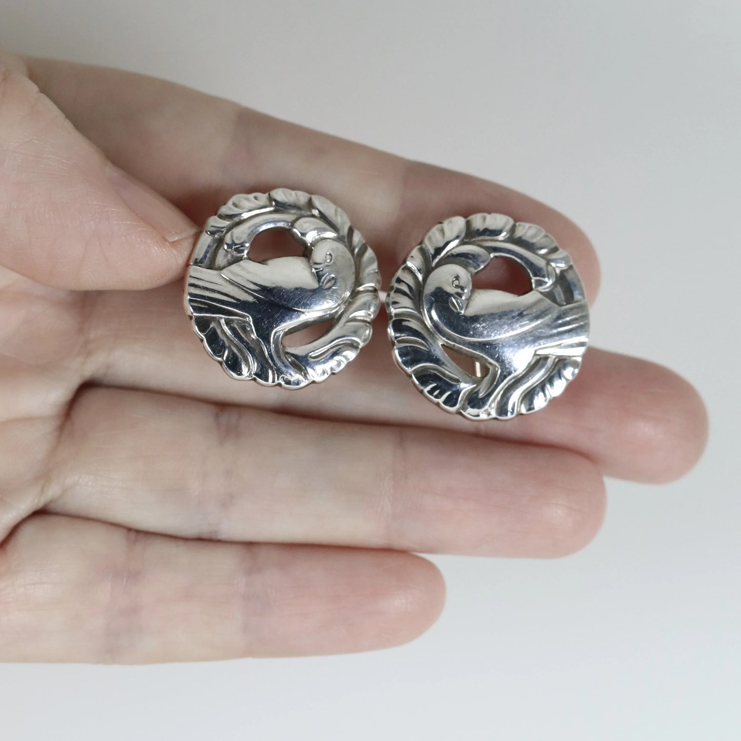 SOLD OUT: Vintage Georg Jensen Jewelry | Kristian Mohl-Hansen Dove Earrings 66 Denmark - Carmel Fine Silver Jewelry