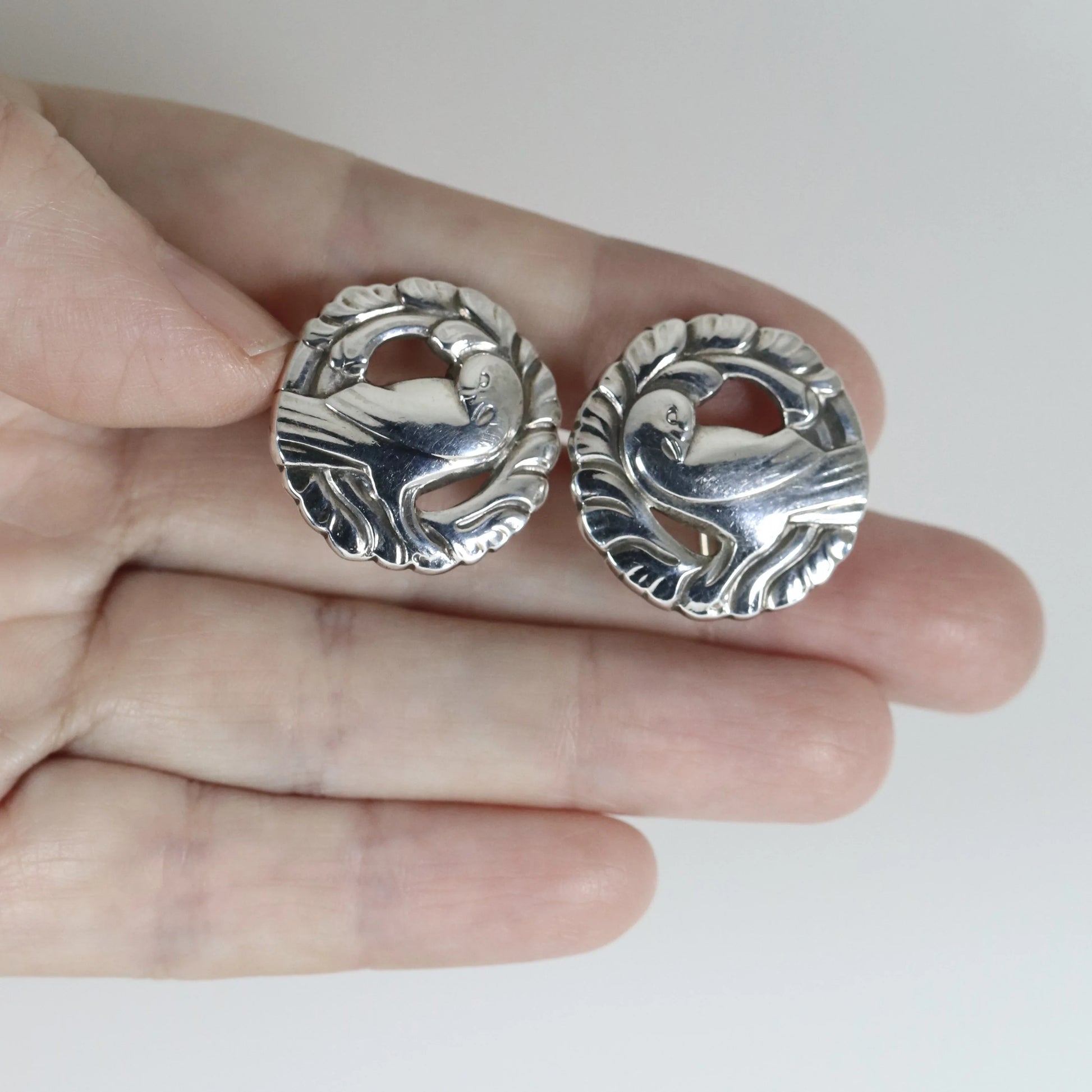 SOLD OUT: Vintage Georg Jensen Jewelry | Kristian Mohl-Hansen Dove Earrings 66 Denmark - Carmel Fine Silver Jewelry