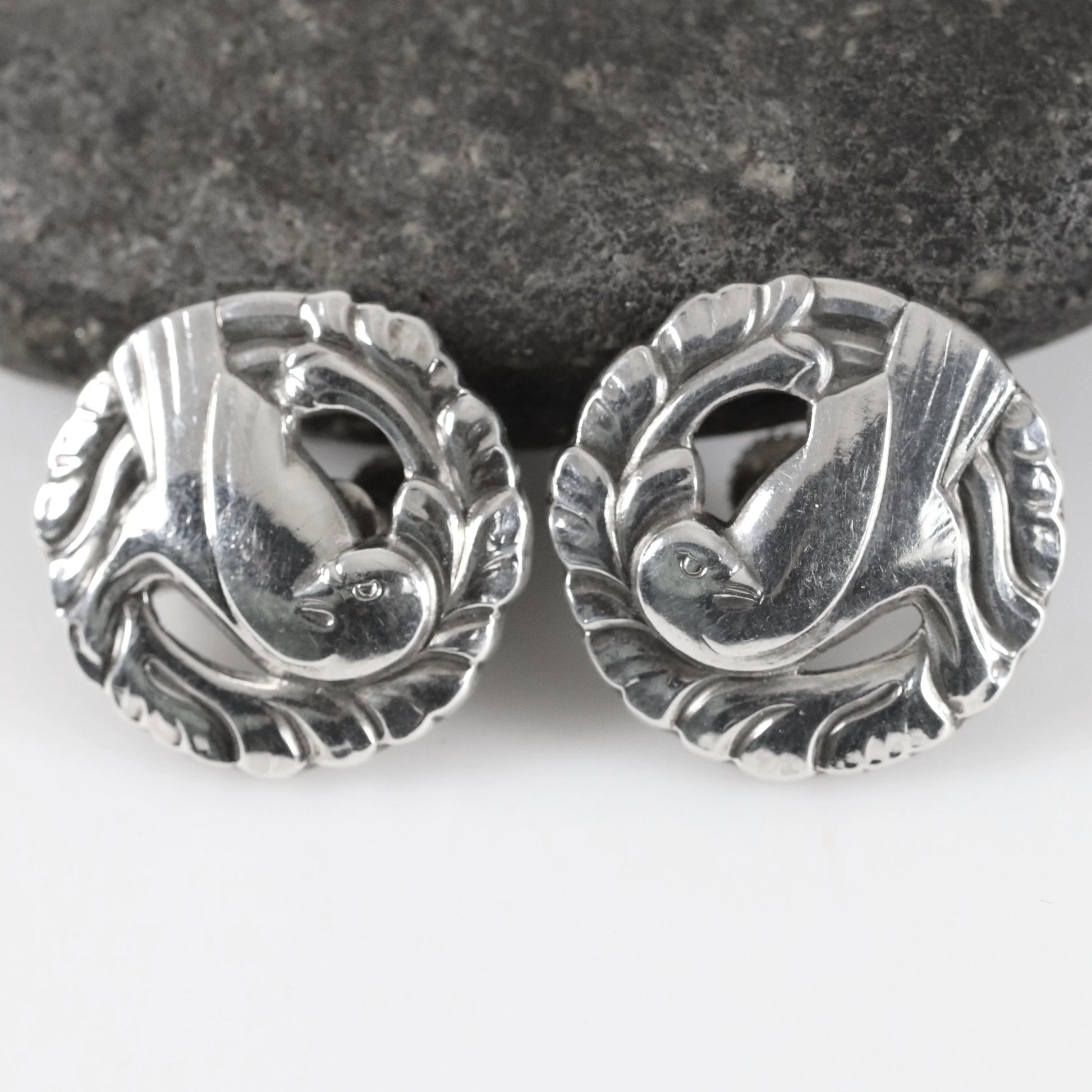 SOLD OUT: Vintage Georg Jensen Jewelry | Kristian Mohl-Hansen Dove Earrings 66 Denmark - Carmel Fine Silver Jewelry