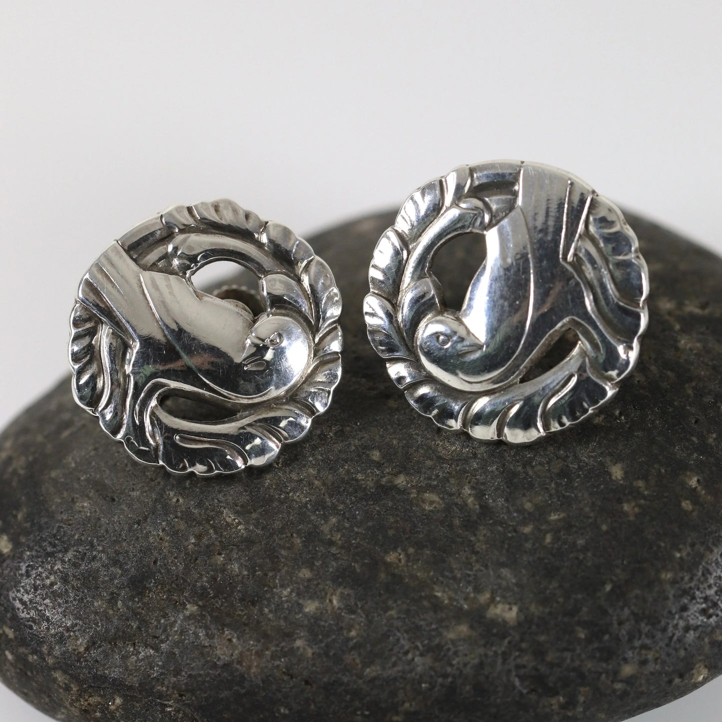 SOLD OUT: Vintage Georg Jensen Jewelry | Kristian Mohl-Hansen Dove Earrings 66 Denmark - Carmel Fine Silver Jewelry