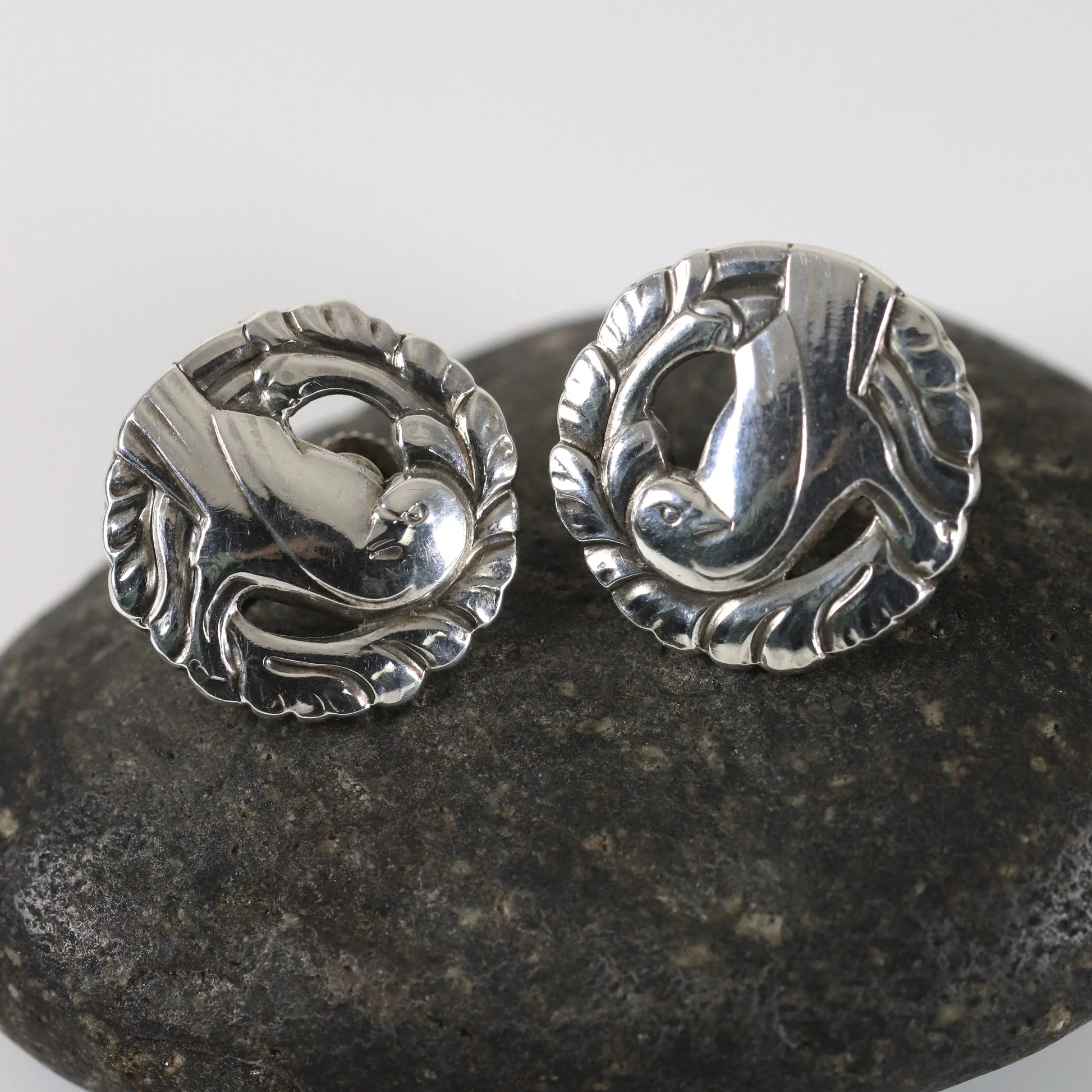 SOLD OUT: Vintage Georg Jensen Jewelry | Kristian Mohl-Hansen Dove Earrings 66 Denmark - Carmel Fine Silver Jewelry