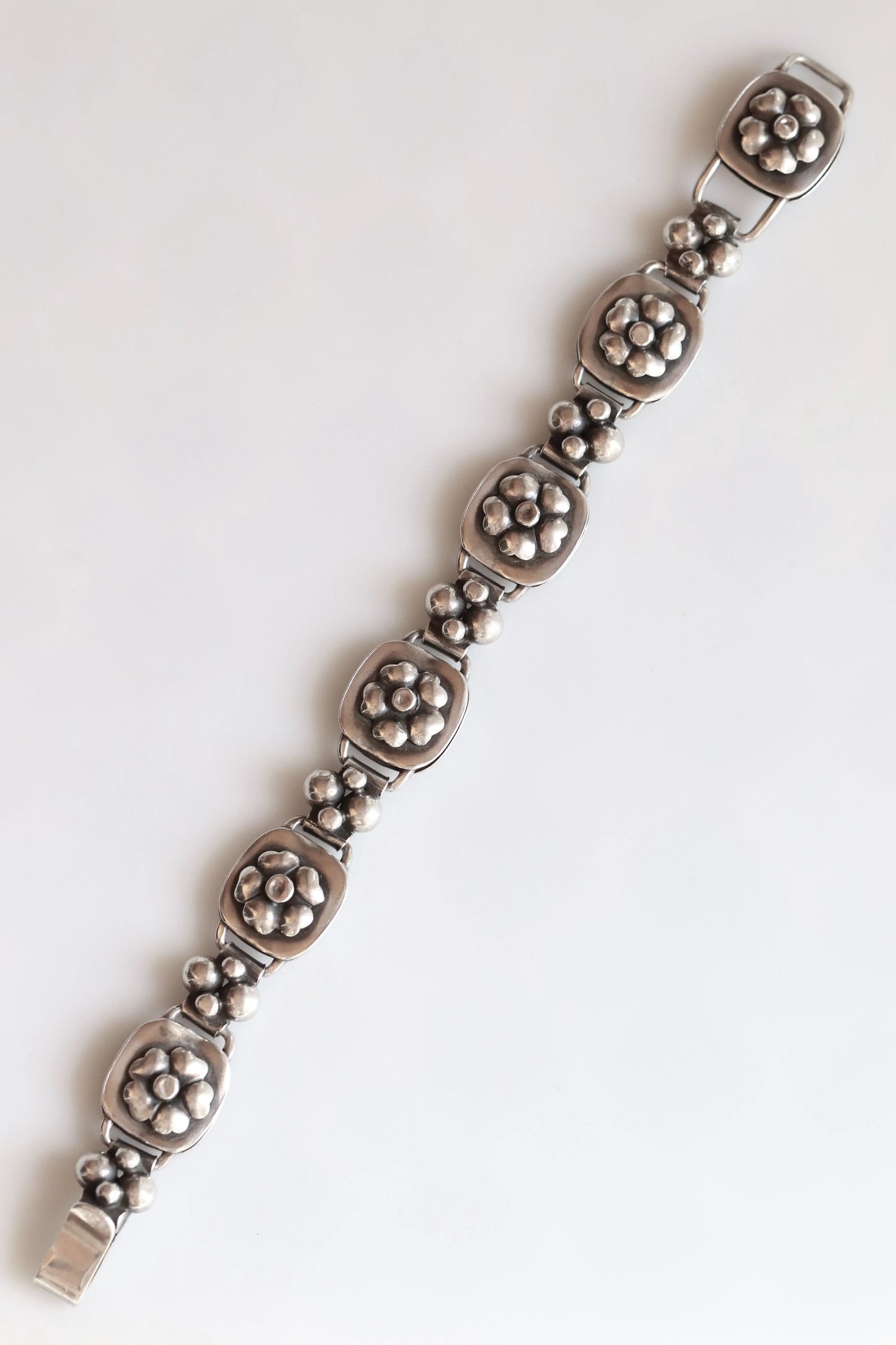 SOLD OUT: Vintage Georg Jensen Jewelry | LaPaglia Floral Bracelet Mid-Century U.S.A. - Carmel Fine Silver Jewelry