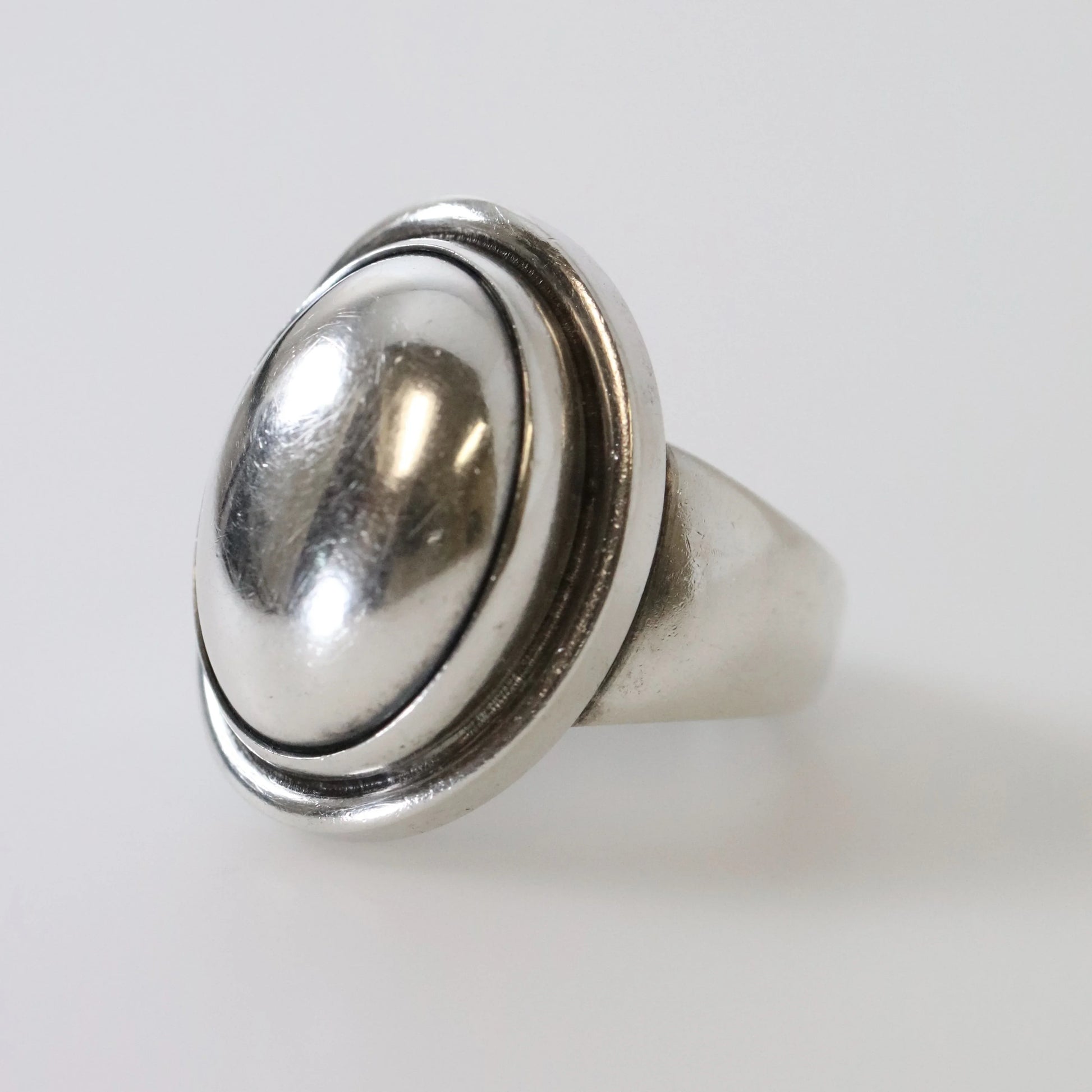 SOLD OUT: Vintage Georg Jensen Jewelry | Modernist Silver Cabochon Ring 46A - Carmel Fine Silver Jewelry