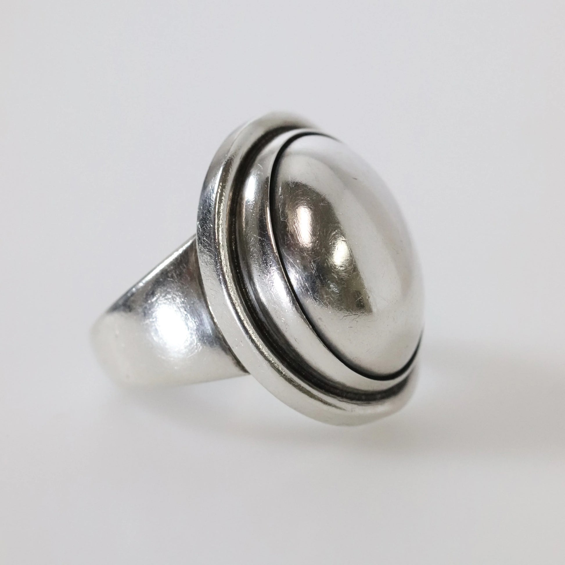 SOLD OUT: Vintage Georg Jensen Jewelry | Modernist Silver Cabochon Ring 46A - Carmel Fine Silver Jewelry