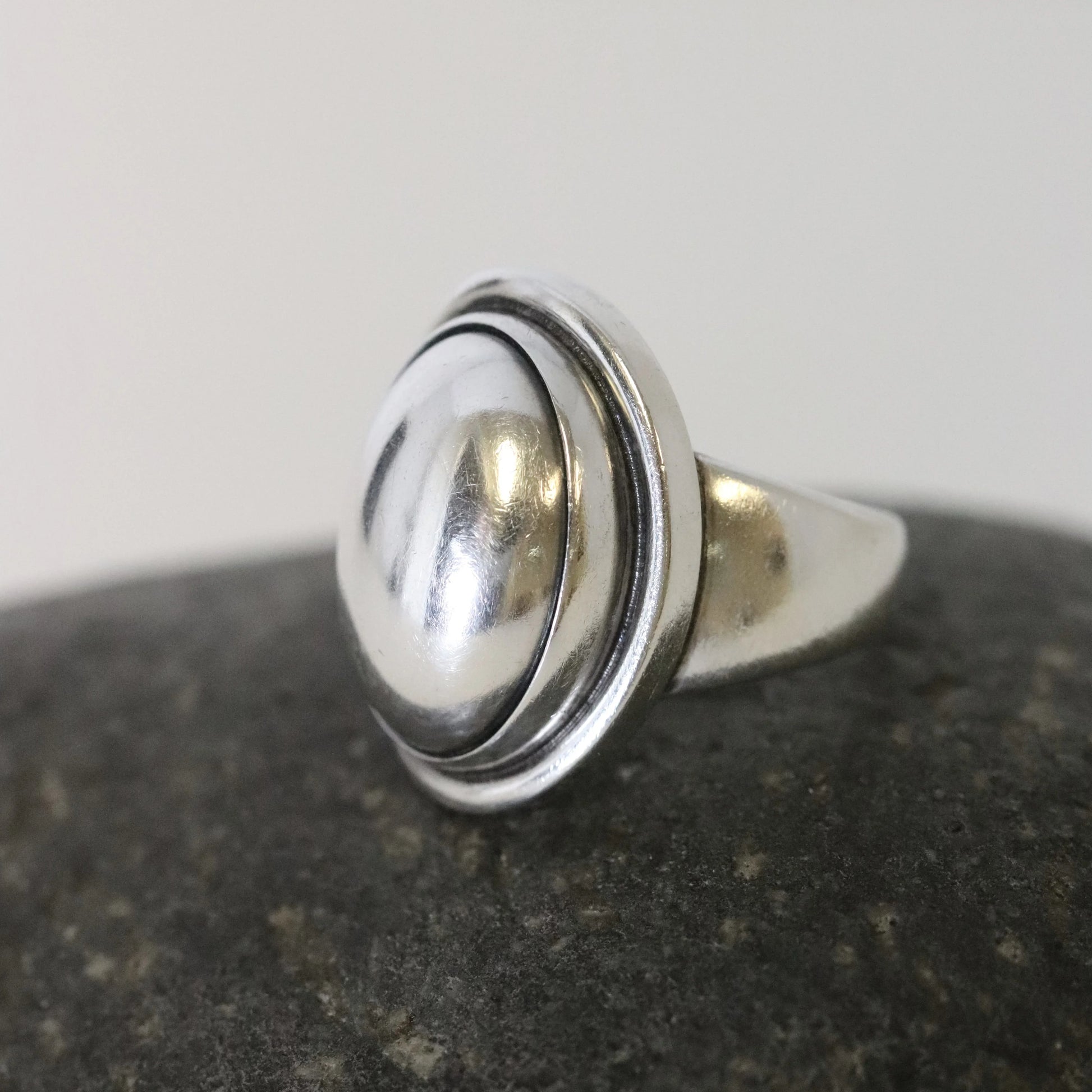 SOLD OUT: Vintage Georg Jensen Jewelry | Modernist Silver Cabochon Ring 46A - Carmel Fine Silver Jewelry