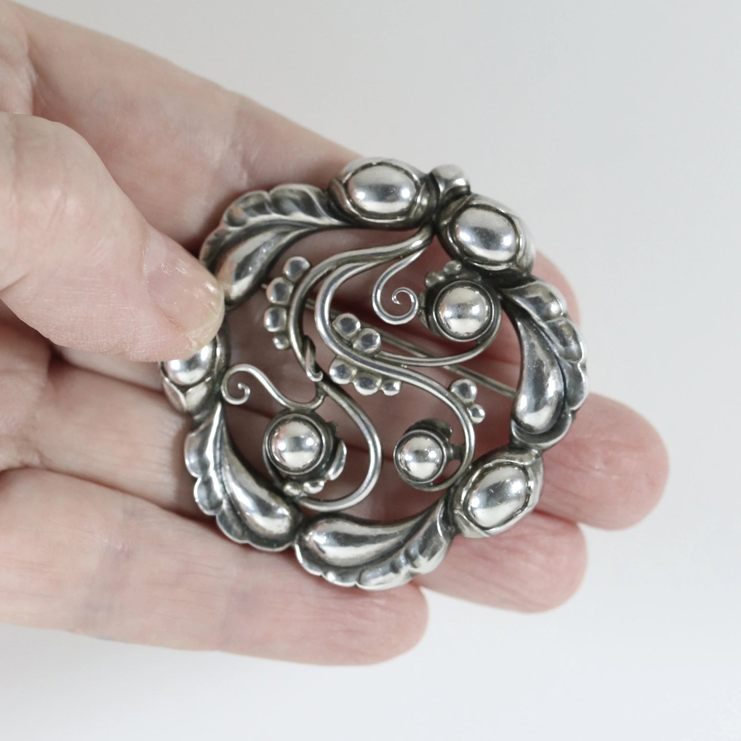 SOLD OUT: Vintage Georg Jensen Jewelry | Moonlight Blossom Art Nouveau Brooch - Carmel Fine Silver Jewelry