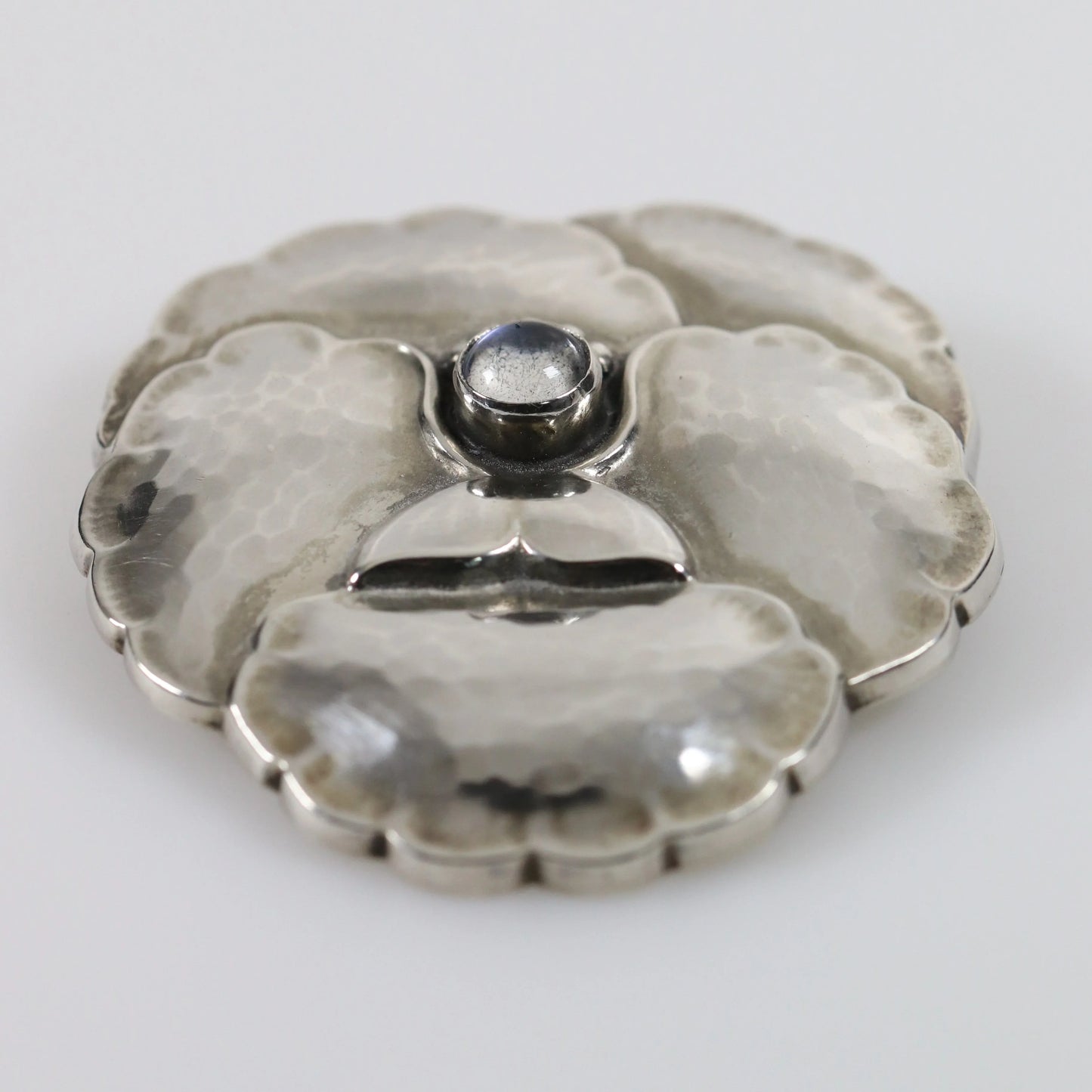 SOLD OUT: Vintage Georg Jensen Jewelry | Moonstone Pansey Brooch 113 - Carmel Fine Silver Jewelry
