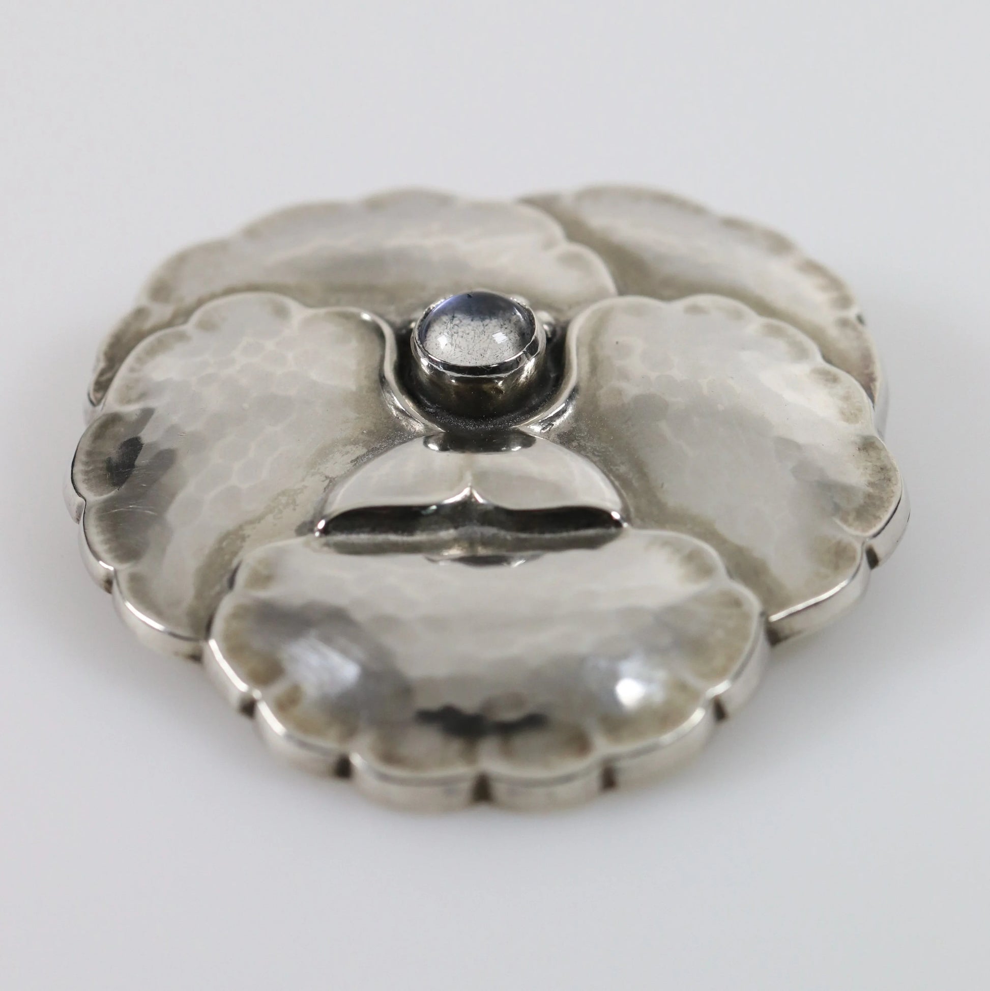 SOLD OUT: Vintage Georg Jensen Jewelry | Moonstone Pansey Brooch 113 - Carmel Fine Silver Jewelry