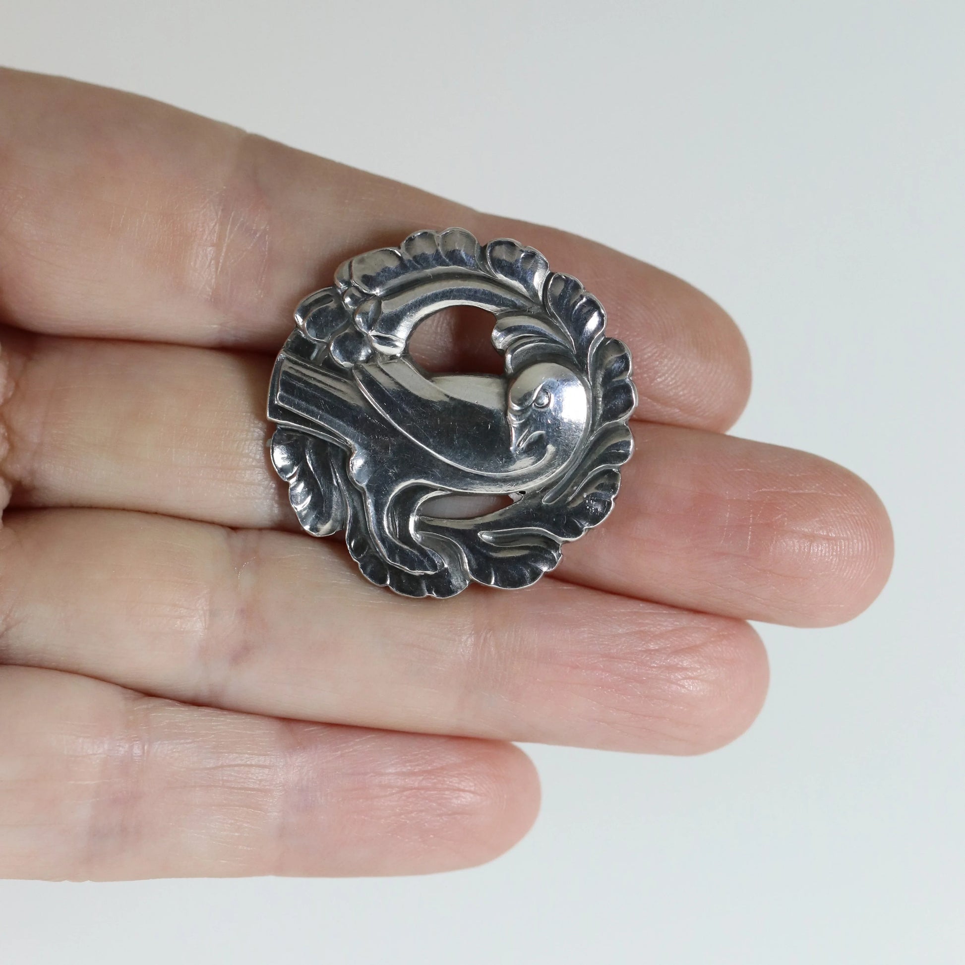 SOLD OUT: Vintage Georg Jensen Jewelry | Petite Art Nouveau Dove Brooch 134 - Carmel Fine Silver Jewelry