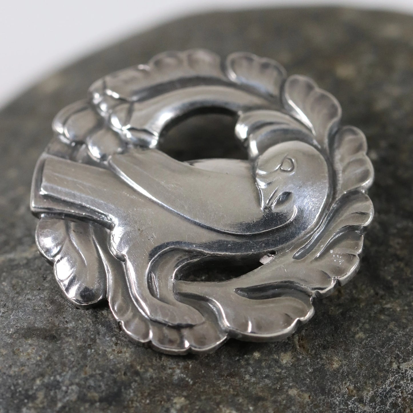 SOLD OUT: Vintage Georg Jensen Jewelry | Petite Art Nouveau Dove Brooch 134 - Carmel Fine Silver Jewelry