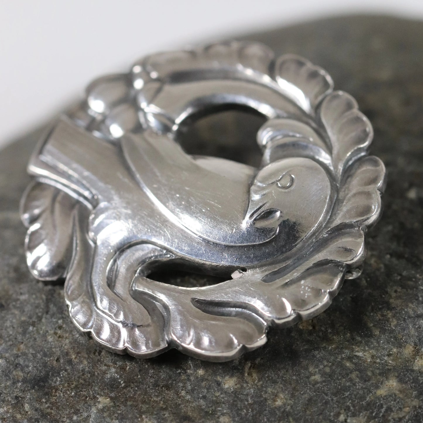 SOLD OUT: Vintage Georg Jensen Jewelry | Petite Art Nouveau Dove Brooch 134 - Carmel Fine Silver Jewelry