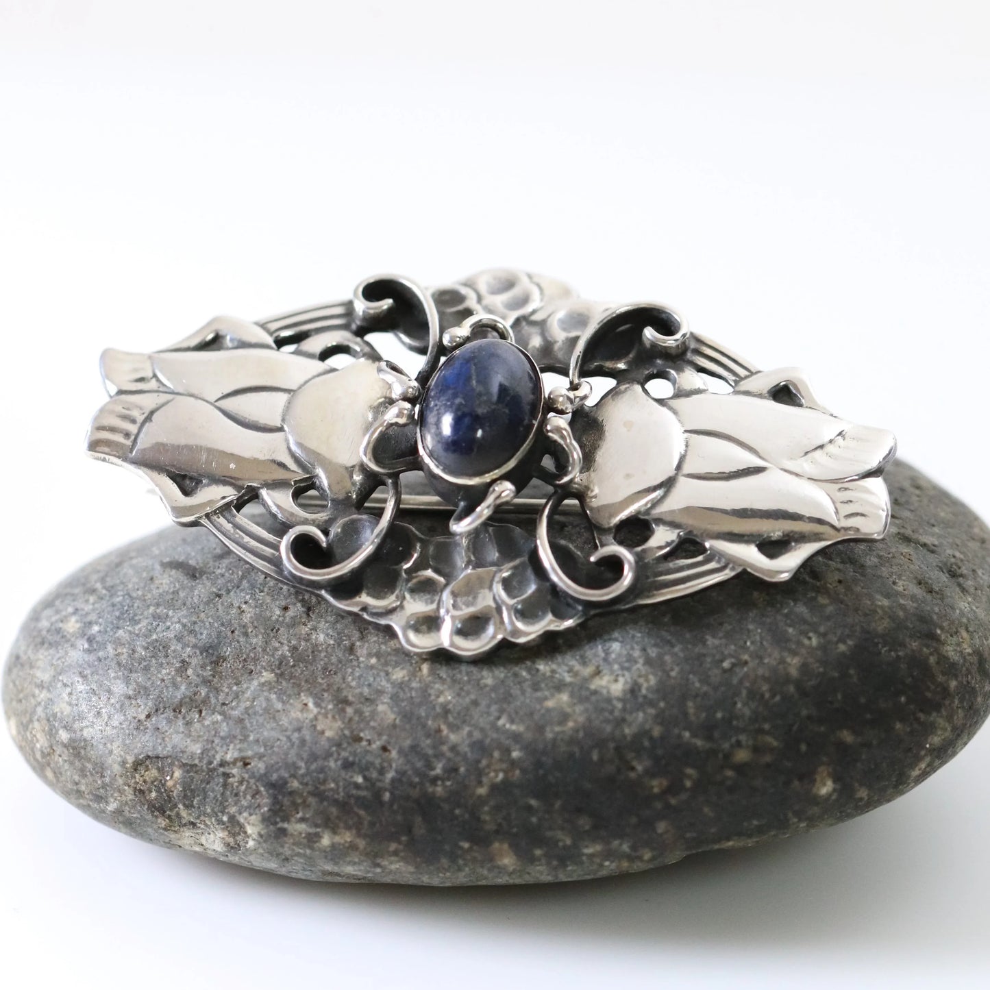 SOLD OUT: Vintage Georg Jensen Jewelry | Rare Art Nouveau Cicada Bug Brooch 19 - Carmel Fine Silver Jewelry