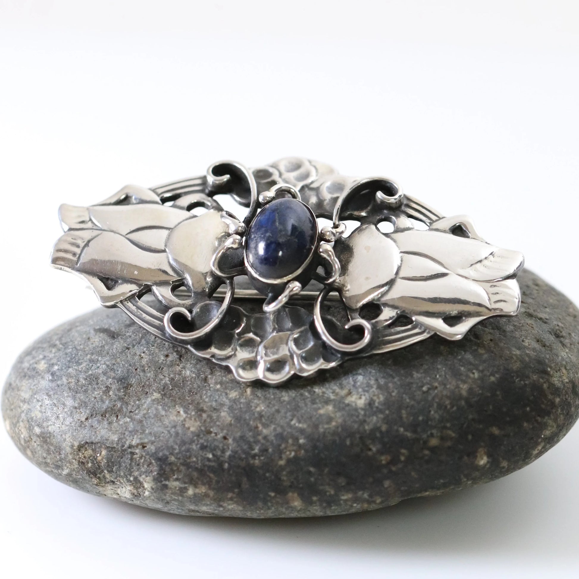 SOLD OUT: Vintage Georg Jensen Jewelry | Rare Art Nouveau Cicada Bug Brooch 19 - Carmel Fine Silver Jewelry