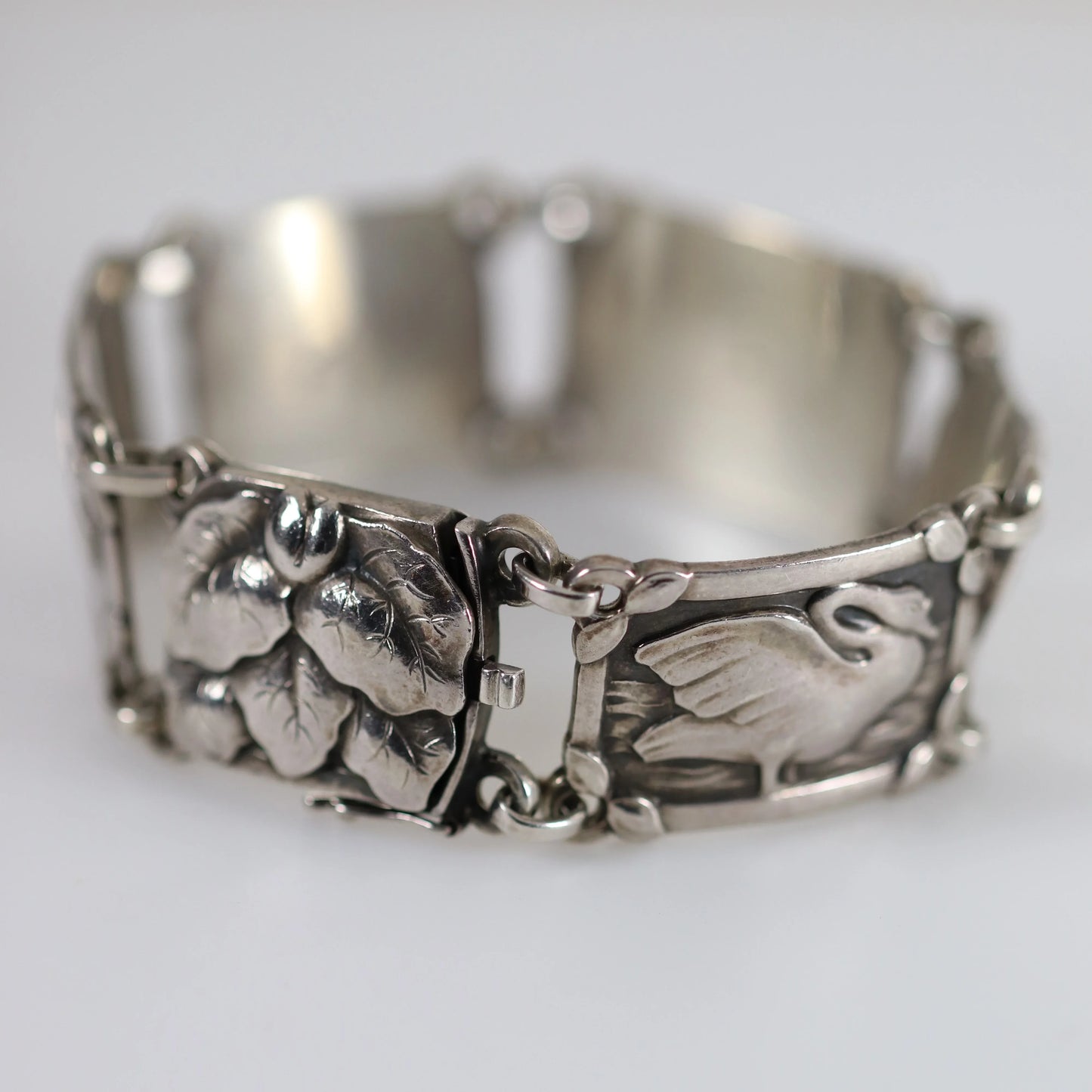 SOLD OUT: Vintage Georg Jensen Jewelry | Rare Art Nouveau Swan Bracelet 42 - Carmel Fine Silver Jewelry