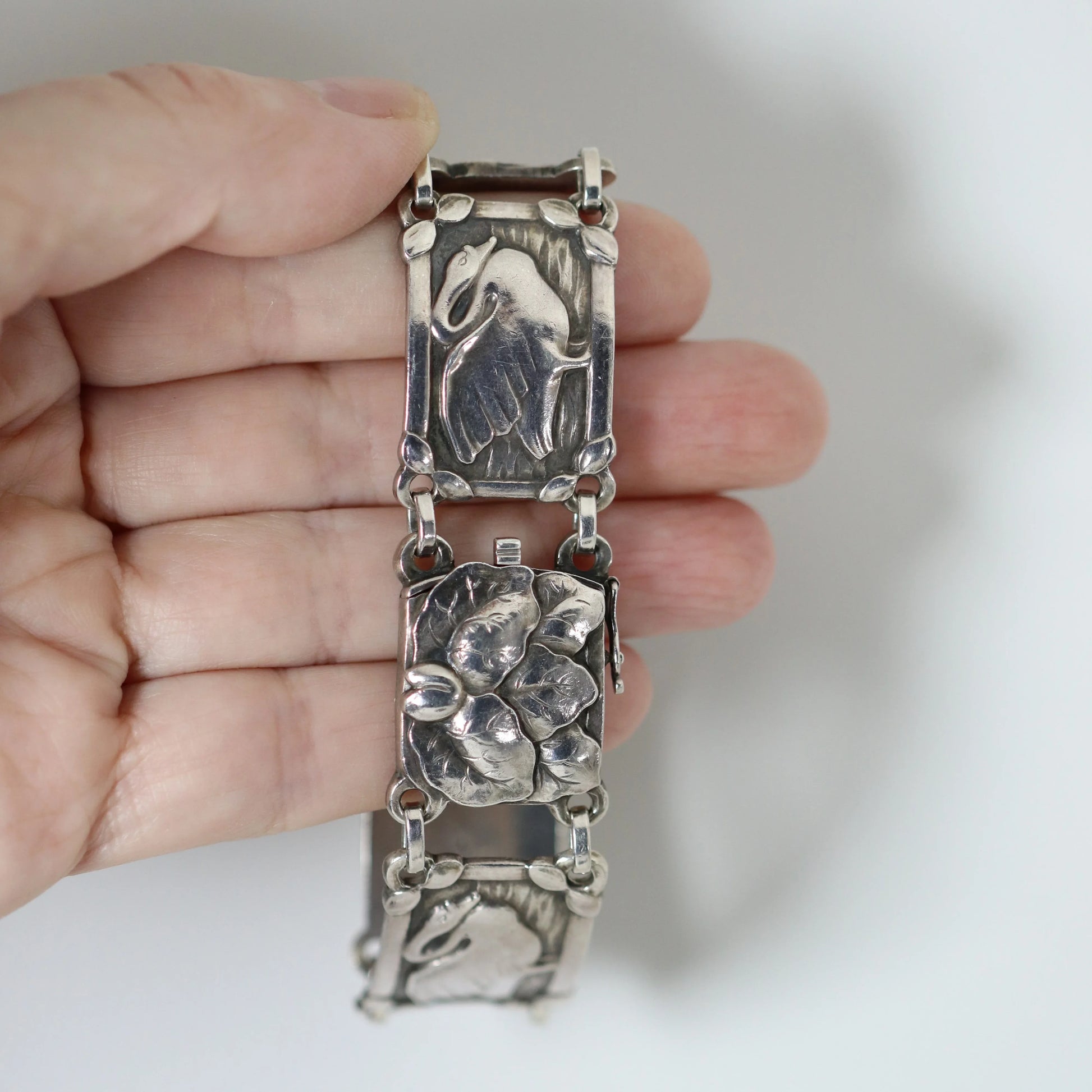 SOLD OUT: Vintage Georg Jensen Jewelry | Rare Art Nouveau Swan Bracelet 42 - Carmel Fine Silver Jewelry