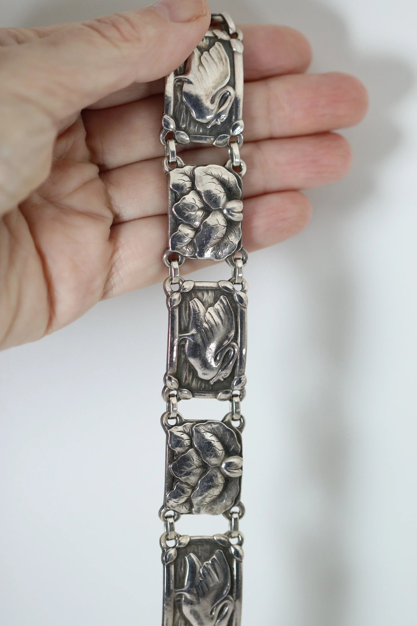 SOLD OUT: Vintage Georg Jensen Jewelry | Rare Art Nouveau Swan Bracelet 42 - Carmel Fine Silver Jewelry