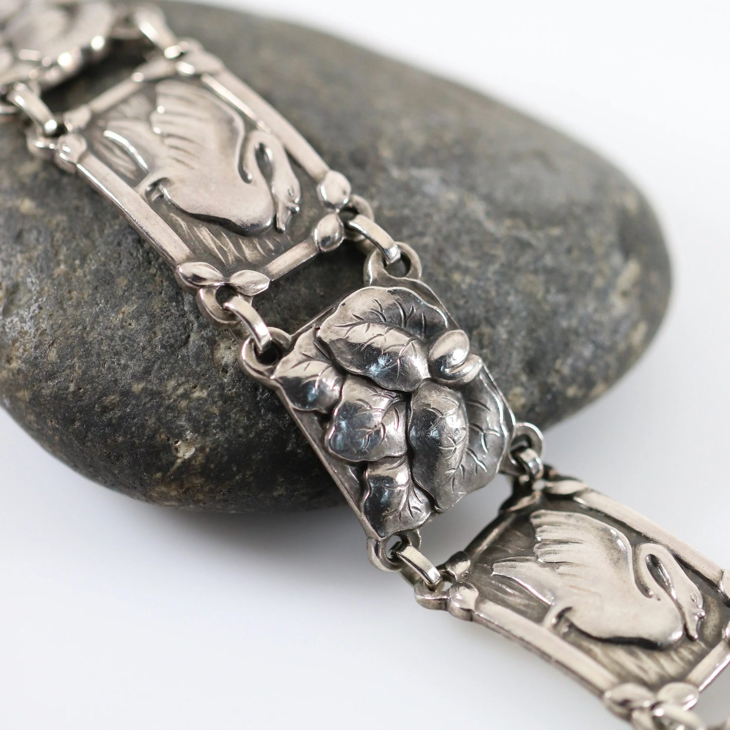 SOLD OUT: Vintage Georg Jensen Jewelry | Rare Art Nouveau Swan Bracelet 42 - Carmel Fine Silver Jewelry