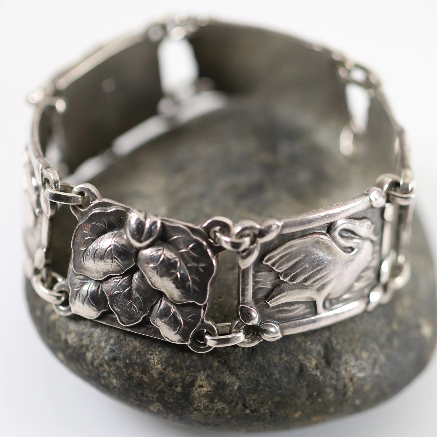 SOLD OUT: Vintage Georg Jensen Jewelry | Rare Art Nouveau Swan Bracelet 42 - Carmel Fine Silver Jewelry