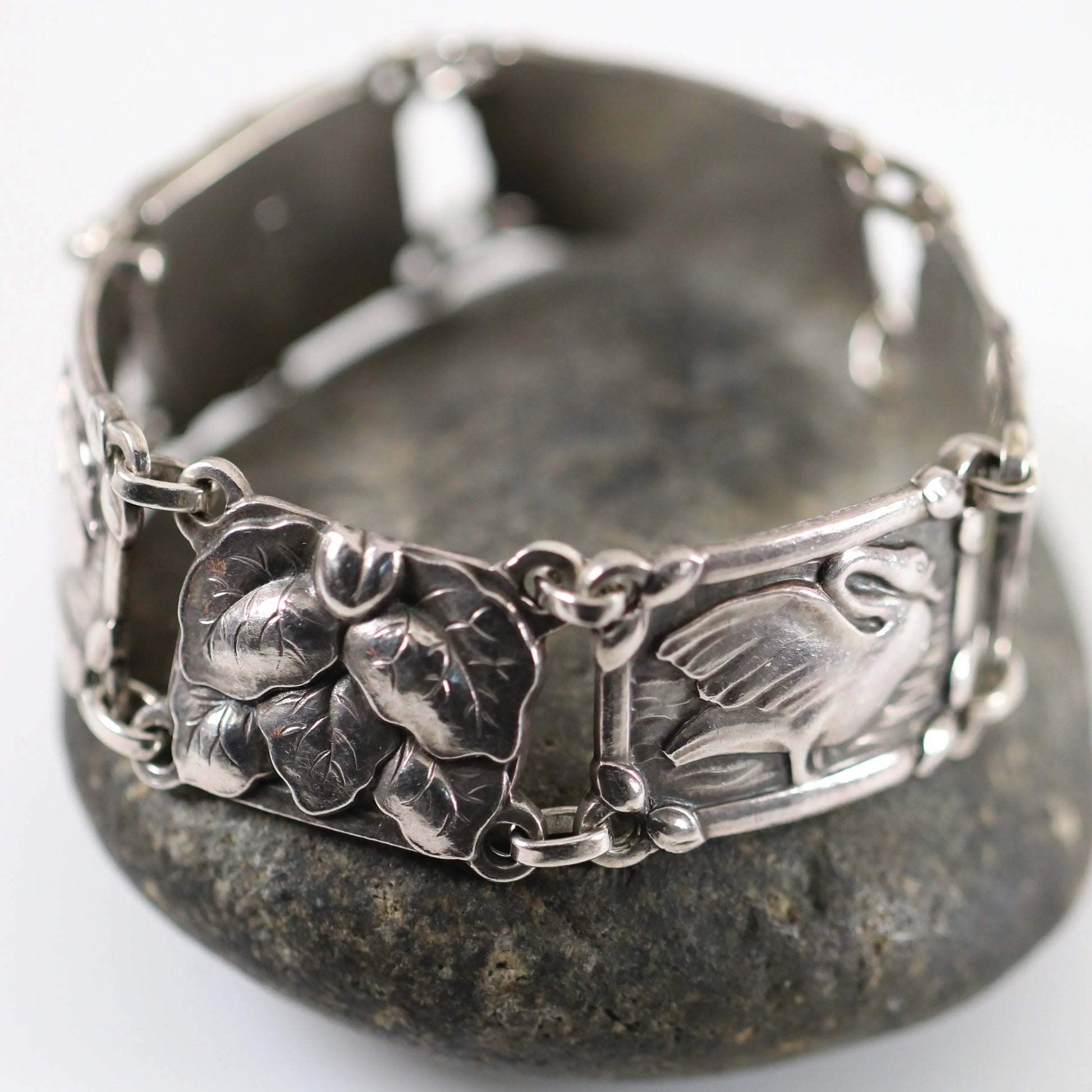 SOLD OUT: Vintage Georg Jensen Jewelry | Rare Art Nouveau Swan Bracelet 42 - Carmel Fine Silver Jewelry