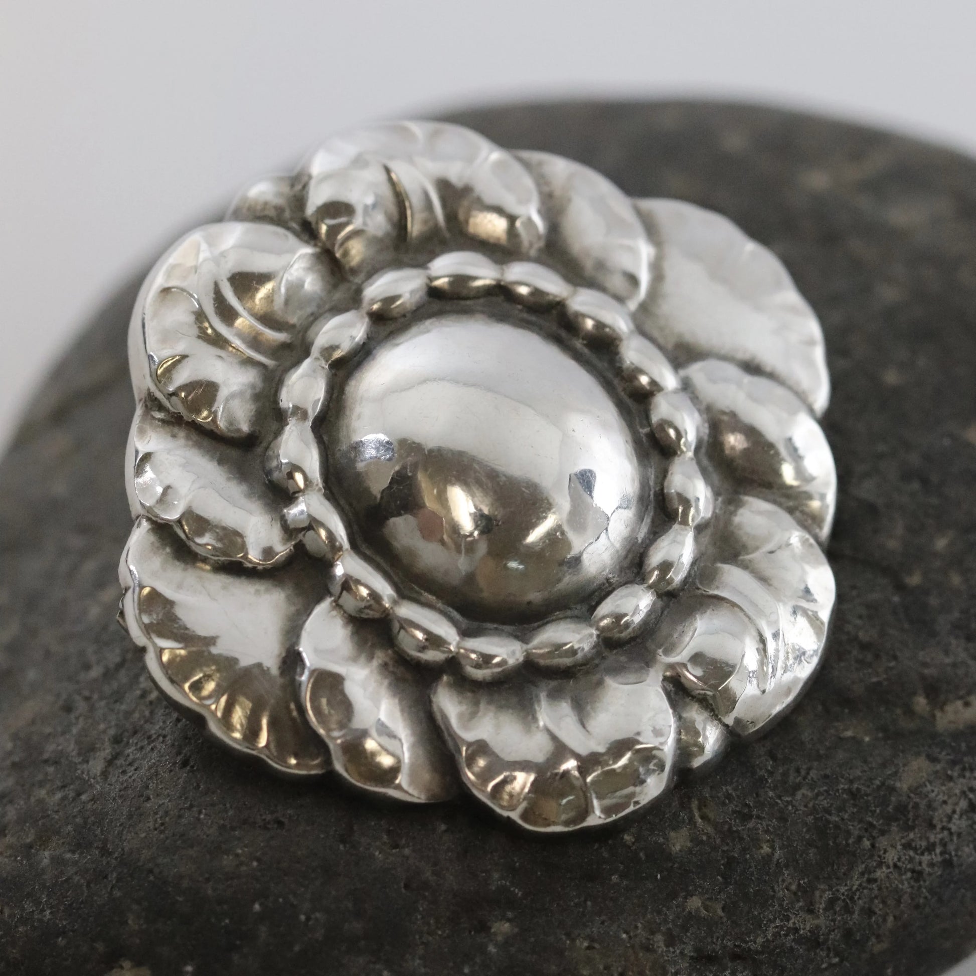 SOLD OUT: Vintage Georg Jensen Jewelry | Rare Early Art Nouveau Floral Brooch 174 - Carmel Fine Silver Jewelry