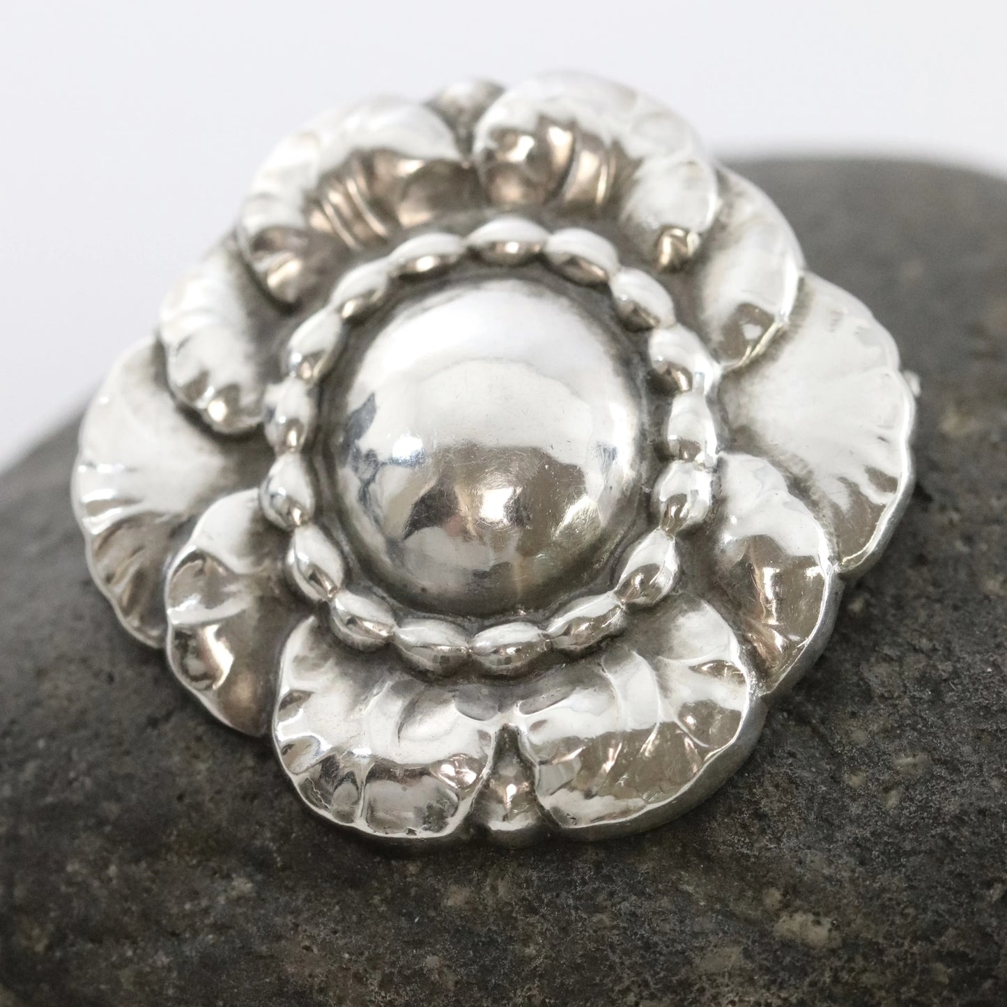 SOLD OUT: Vintage Georg Jensen Jewelry | Rare Early Art Nouveau Floral Brooch 174 - Carmel Fine Silver Jewelry