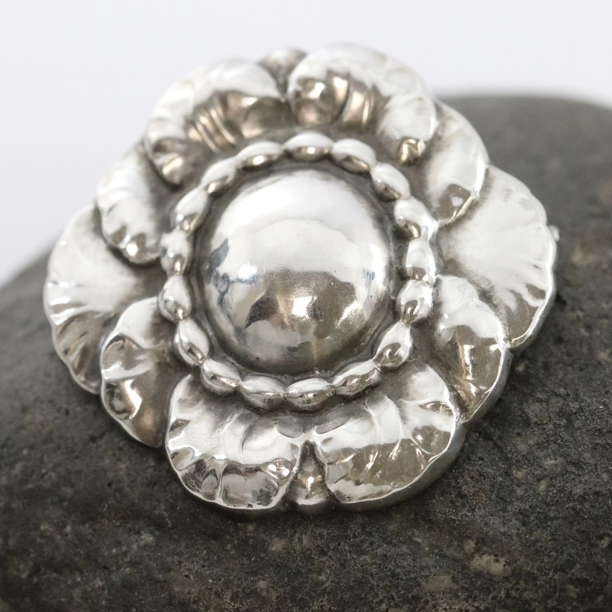 SOLD OUT: Vintage Georg Jensen Jewelry | Rare Early Art Nouveau Floral Brooch 174 - Carmel Fine Silver Jewelry
