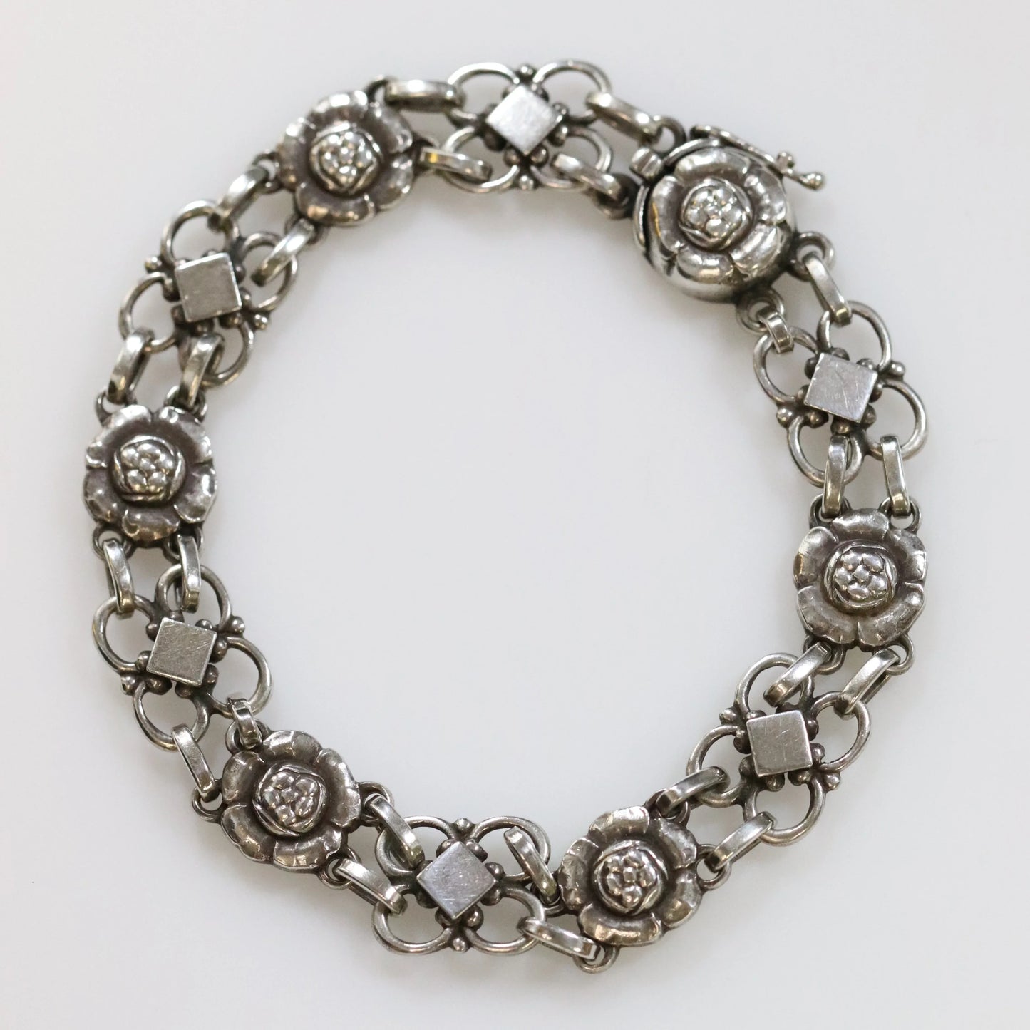 SOLD OUT: Vintage Georg Jensen Jewelry | Rare Floral Bracelet 50 - Carmel Fine Silver Jewelry