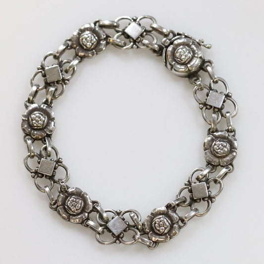 SOLD OUT: Vintage Georg Jensen Jewelry | Rare Floral Bracelet 50 - Carmel Fine Silver Jewelry