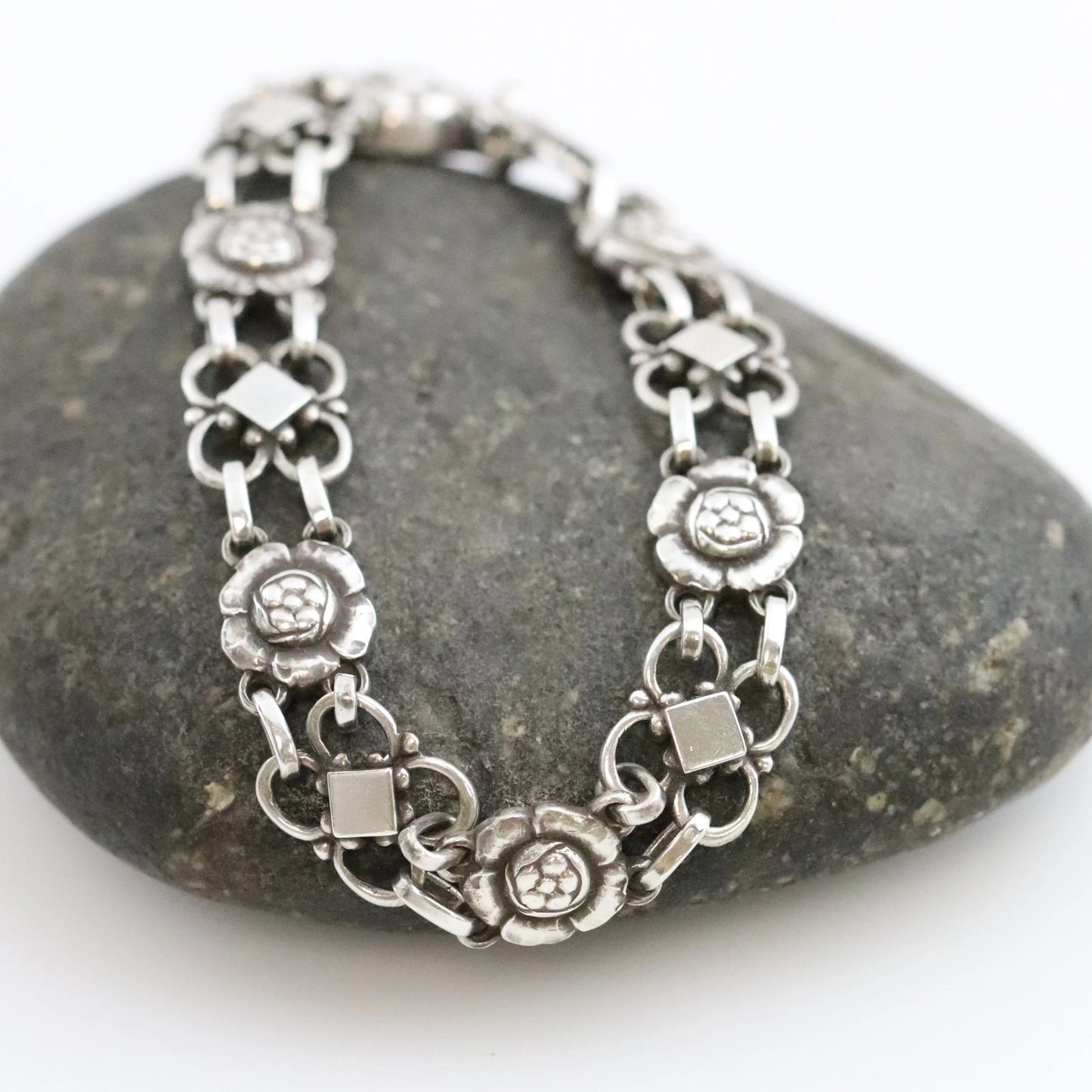 SOLD OUT: Vintage Georg Jensen Jewelry | Rare Floral Bracelet 50 - Carmel Fine Silver Jewelry