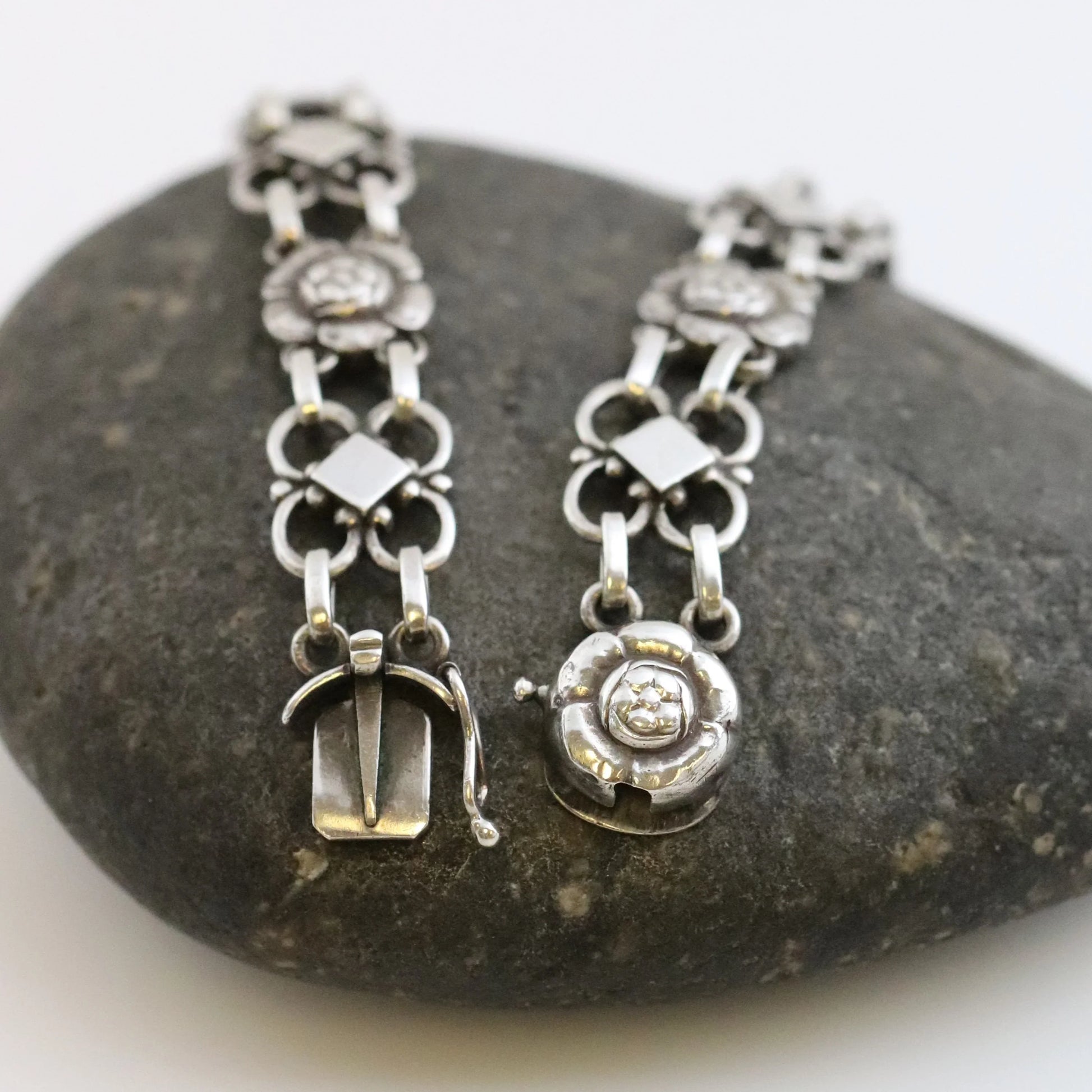 SOLD OUT: Vintage Georg Jensen Jewelry | Rare Floral Bracelet 50 - Carmel Fine Silver Jewelry
