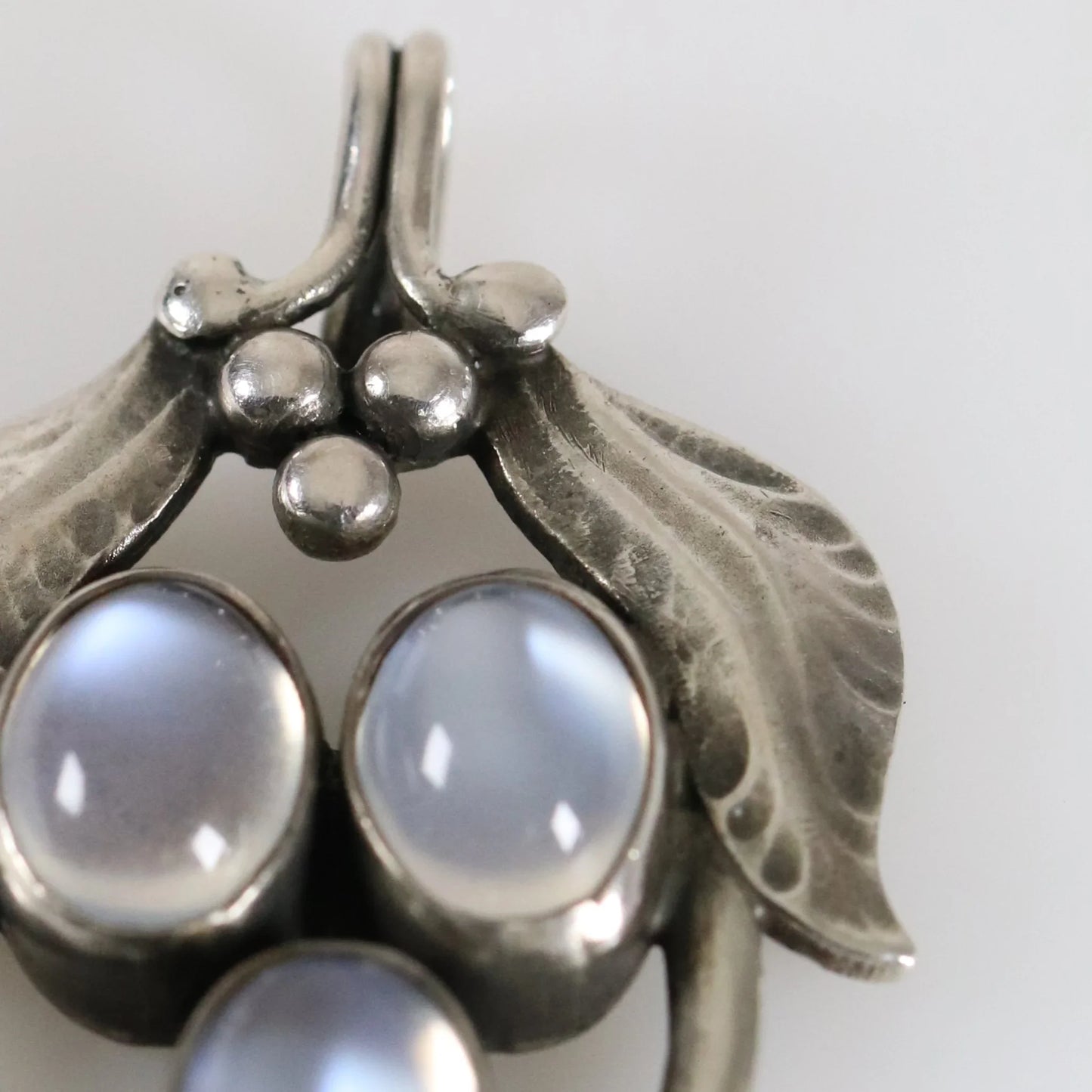SOLD OUT: Vintage Georg Jensen Jewelry | Rare Foliate Moonstone Pendant - Carmel Fine Silver Jewelry