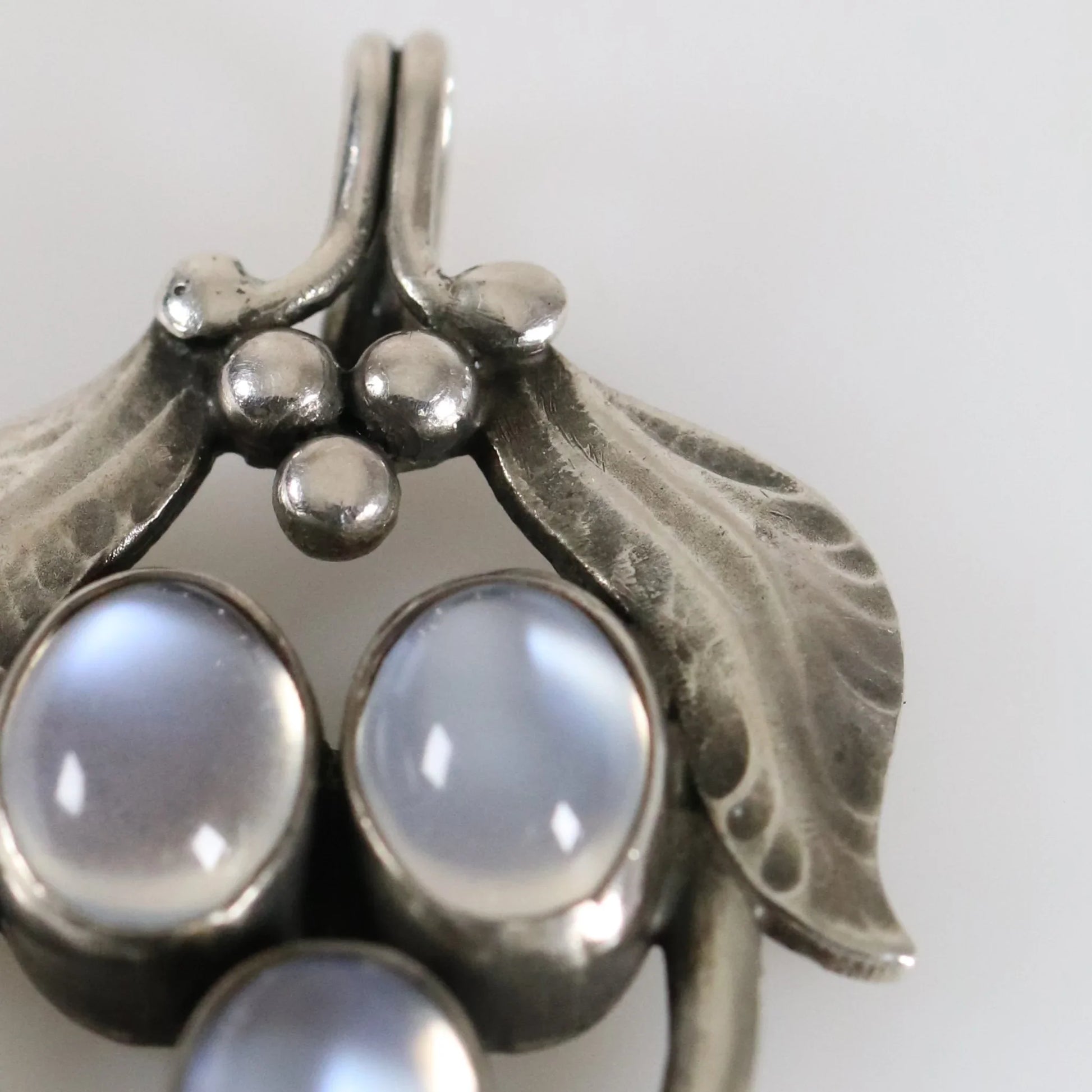 SOLD OUT: Vintage Georg Jensen Jewelry | Rare Foliate Moonstone Pendant - Carmel Fine Silver Jewelry