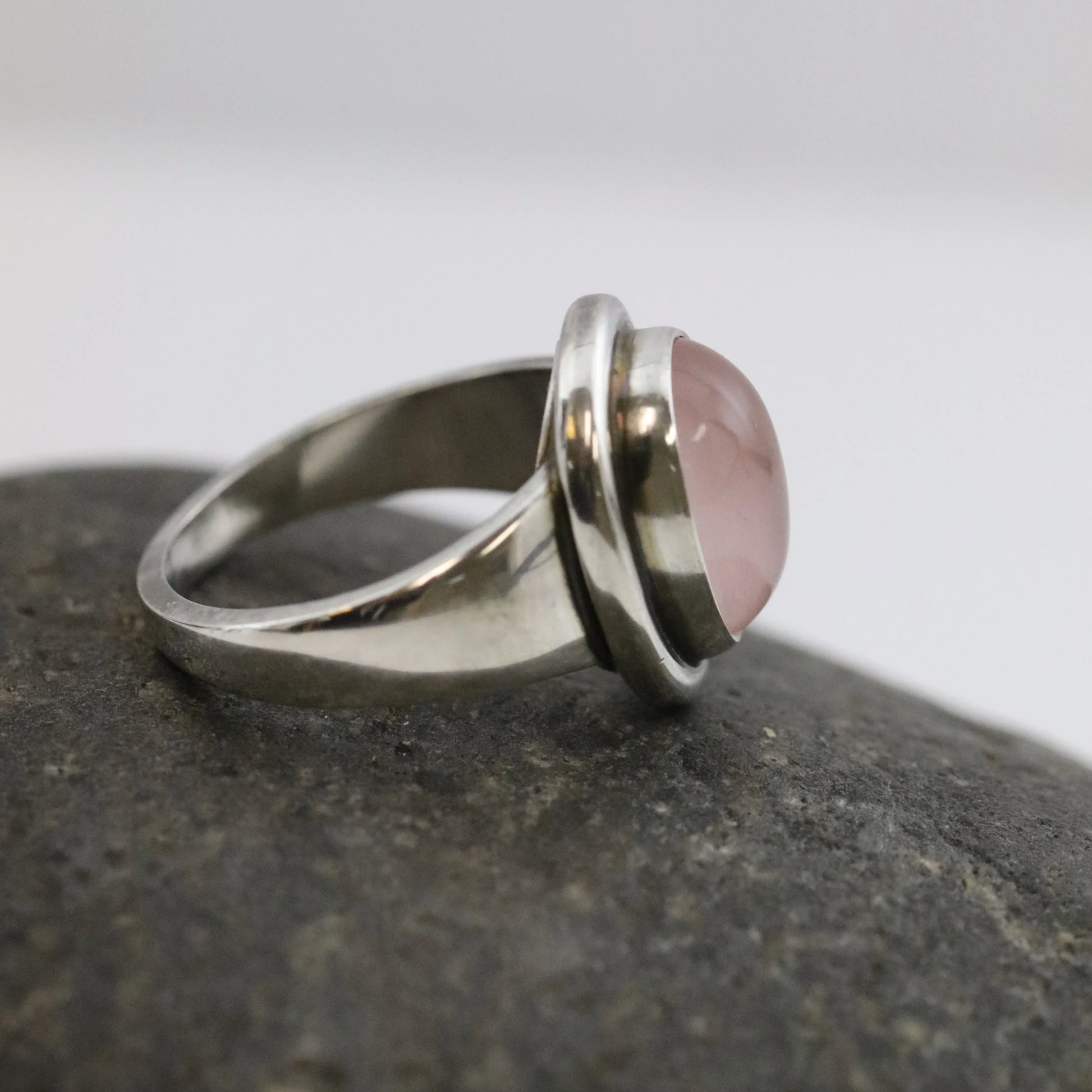 SOLD OUT: Vintage Georg Jensen Jewelry | Rose Quartz Ring 46B - Carmel Fine Silver Jewelry