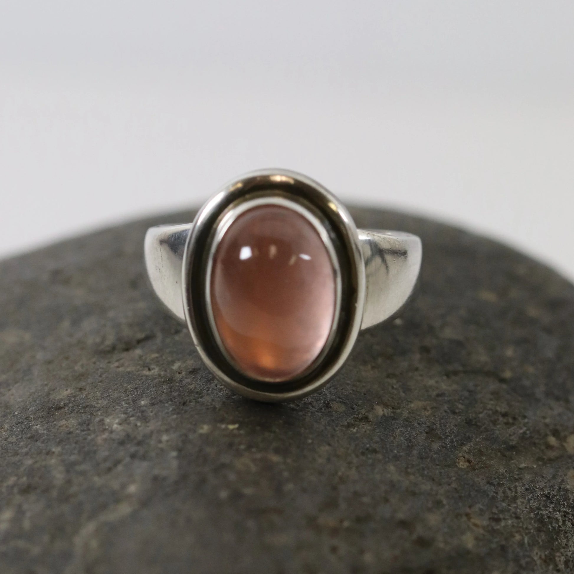 SOLD OUT: Vintage Georg Jensen Jewelry | Rose Quartz Ring 46B - Carmel Fine Silver Jewelry