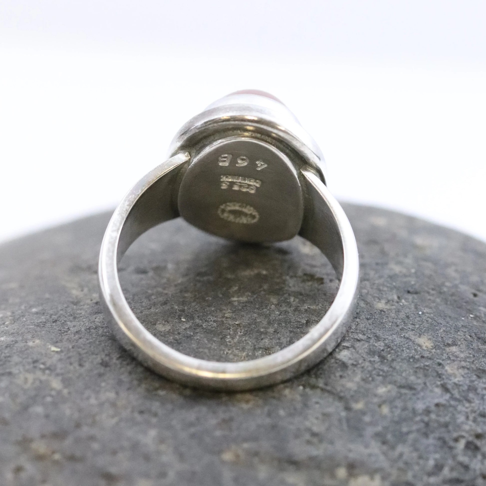 SOLD OUT: Vintage Georg Jensen Jewelry | Rose Quartz Ring 46B - Carmel Fine Silver Jewelry